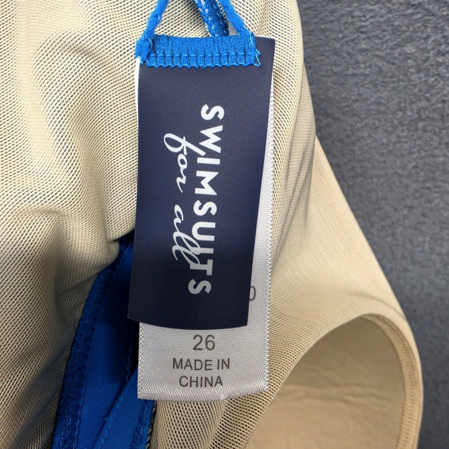 Vintage Swim Suits For All Womens 26 Plus Size Blue Tankini Top Swimwear Size 4XL / US 24-26 - 4 Thumbnail