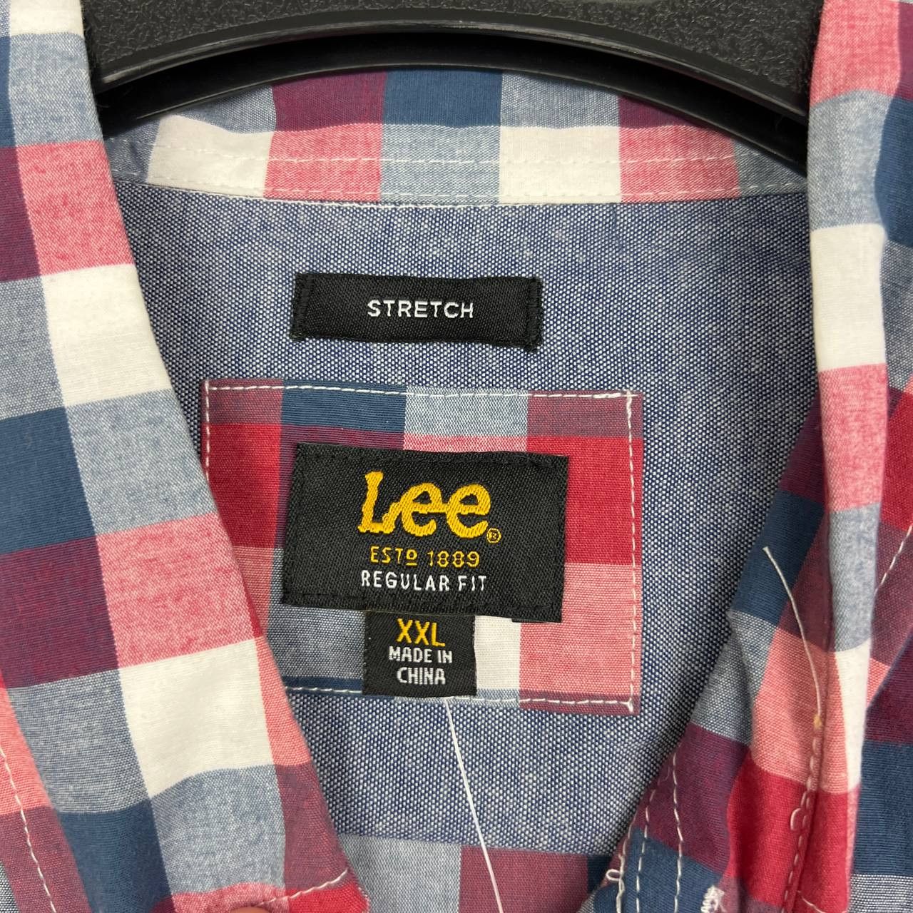 Lee Lee Button Down Shirt XXL Regular Fit Stretch Gingham Plaid Size US XXL / EU 58 / 5 - 2 Thumbnail