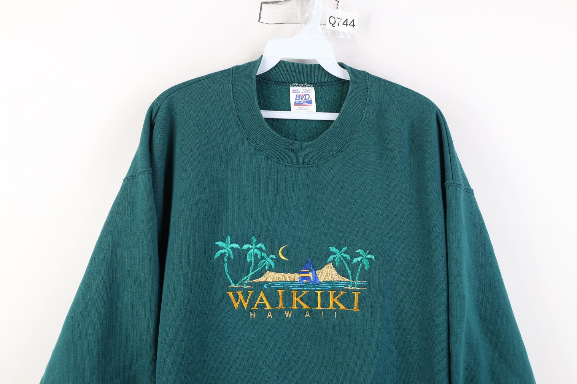 Vintage Vintage 90s Streetwear Waikiki Hawaii Sweatshirt USA Size US L / EU 52-54 / 3 - 2 Thumbnail