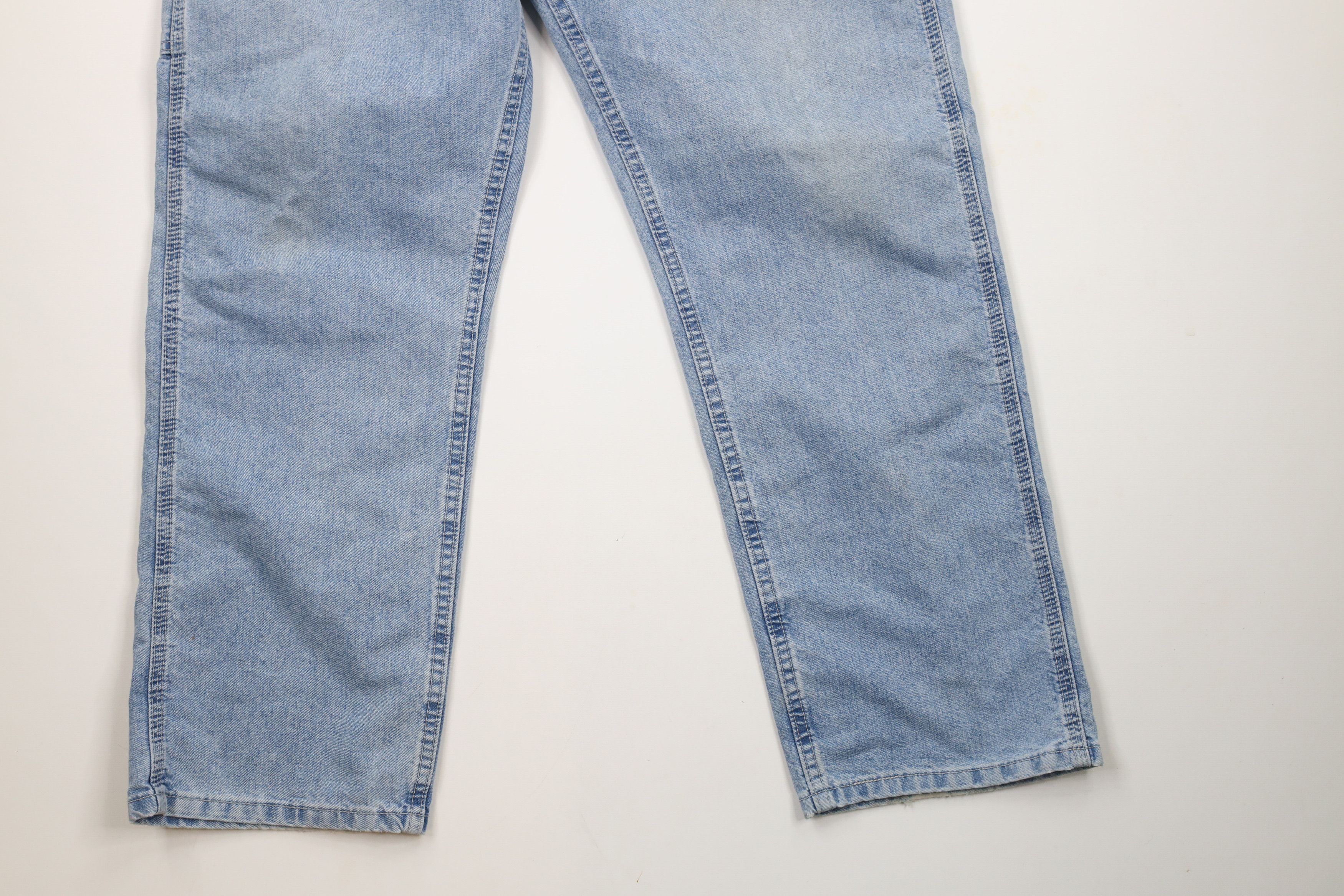 Lee × Vintage Vintage Lee Distressed Wide Leg Dungaree Denim Jeans Blue Size US 36 / EU 52 - 4 Thumbnail