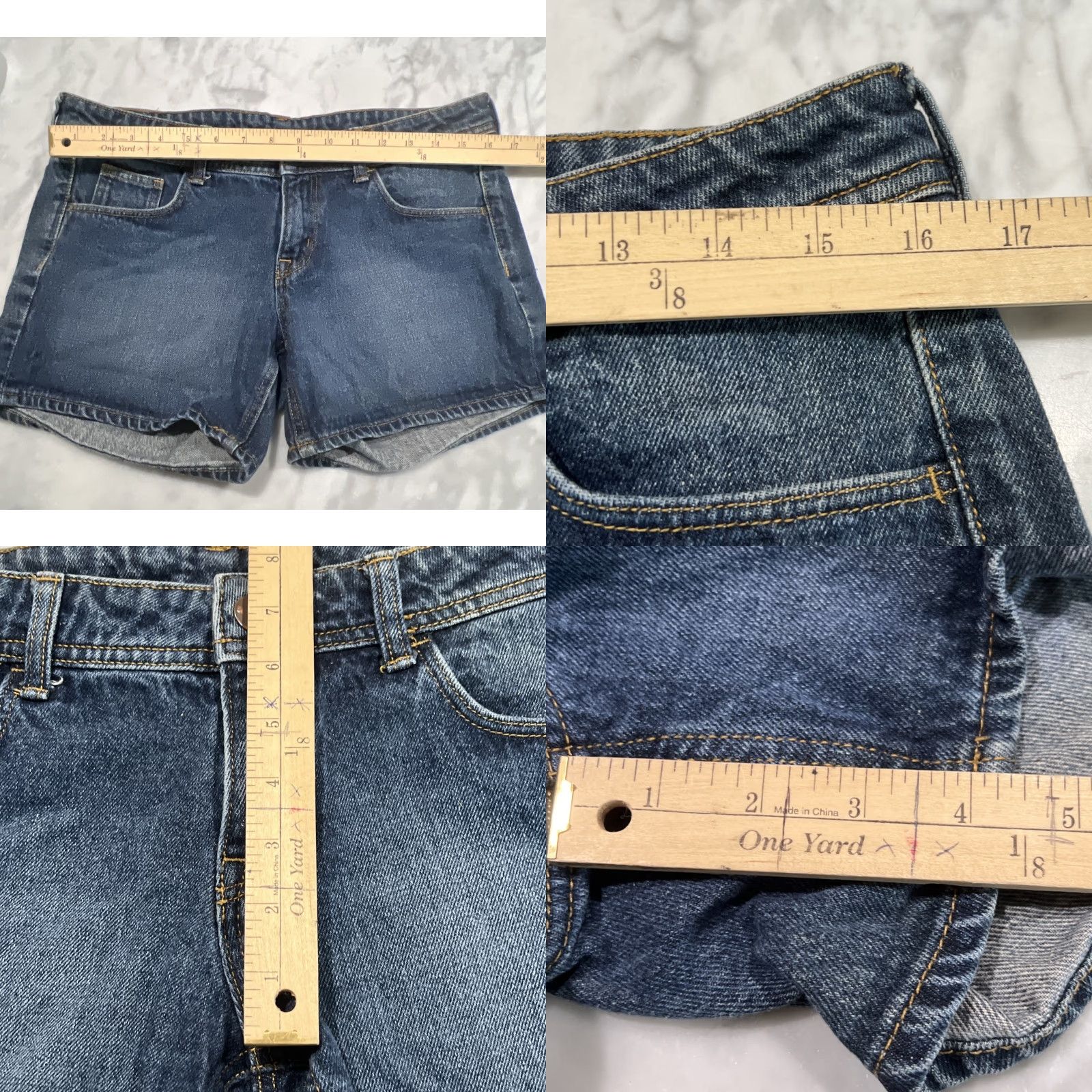 H&M H&M &Denim Denim Jean Shorts Womens Size 10 Low Waist Medium Wash Stretchy (Blue) Casual Summer Women Regular Rise High Inseam 4 in Size 32" / US 10 / IT 46 - 8 Thumbnail
