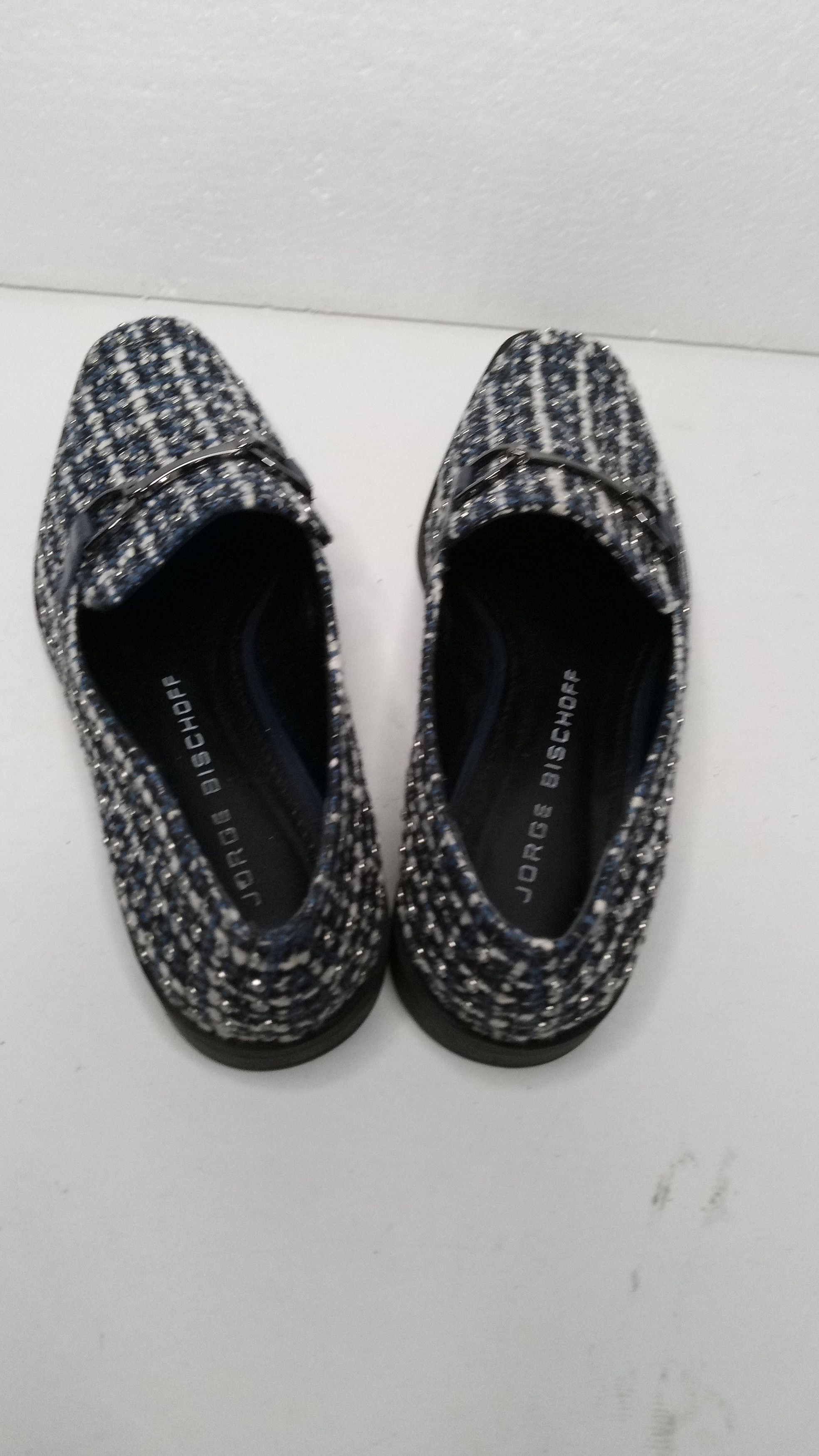 Other Jorge Bischoff Elegant Blue /White Tweed Loafers Size US 5 / IT 35 - 2 Thumbnail