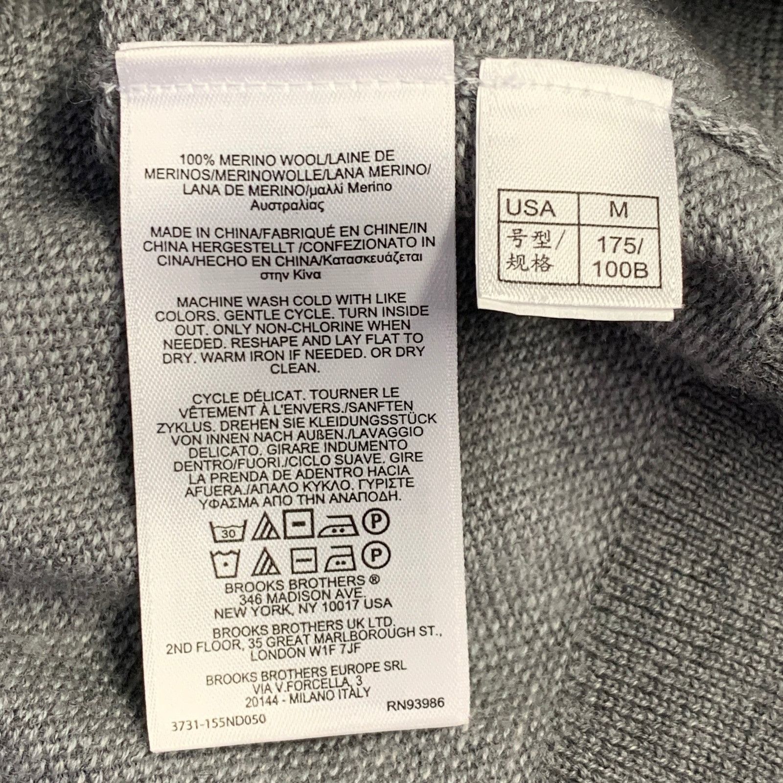 Brooks Brothers BROOKS BROTHERS Size M Grey Merino Wool 1/4 Zip Pullover Size US M / EU 48-50 / 2 - 8 Thumbnail