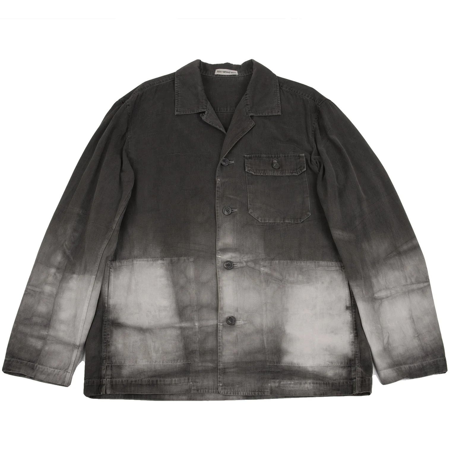Issey Miyake Tie-Dye Cotton Jacket in Charcoal Light Gray XL Size US XL / EU 56 / 4 - 1 Thumbnail