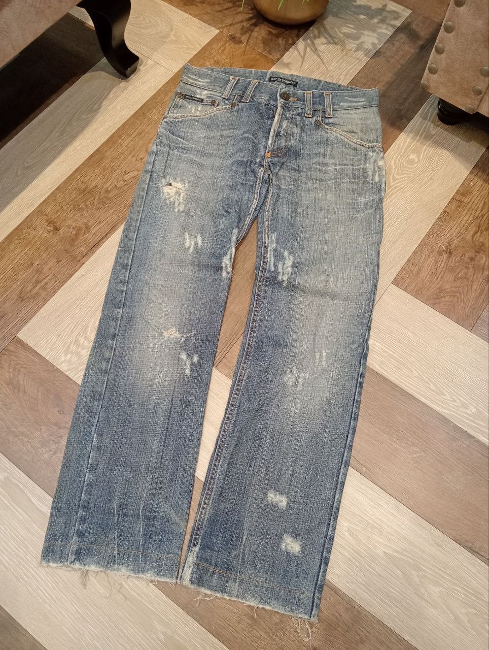 Dolce & Gabbana DOLCE & GABBANA BLUE DENIM DISTRESSED PANTS Size US 32 / EU 48 - 2 Thumbnail