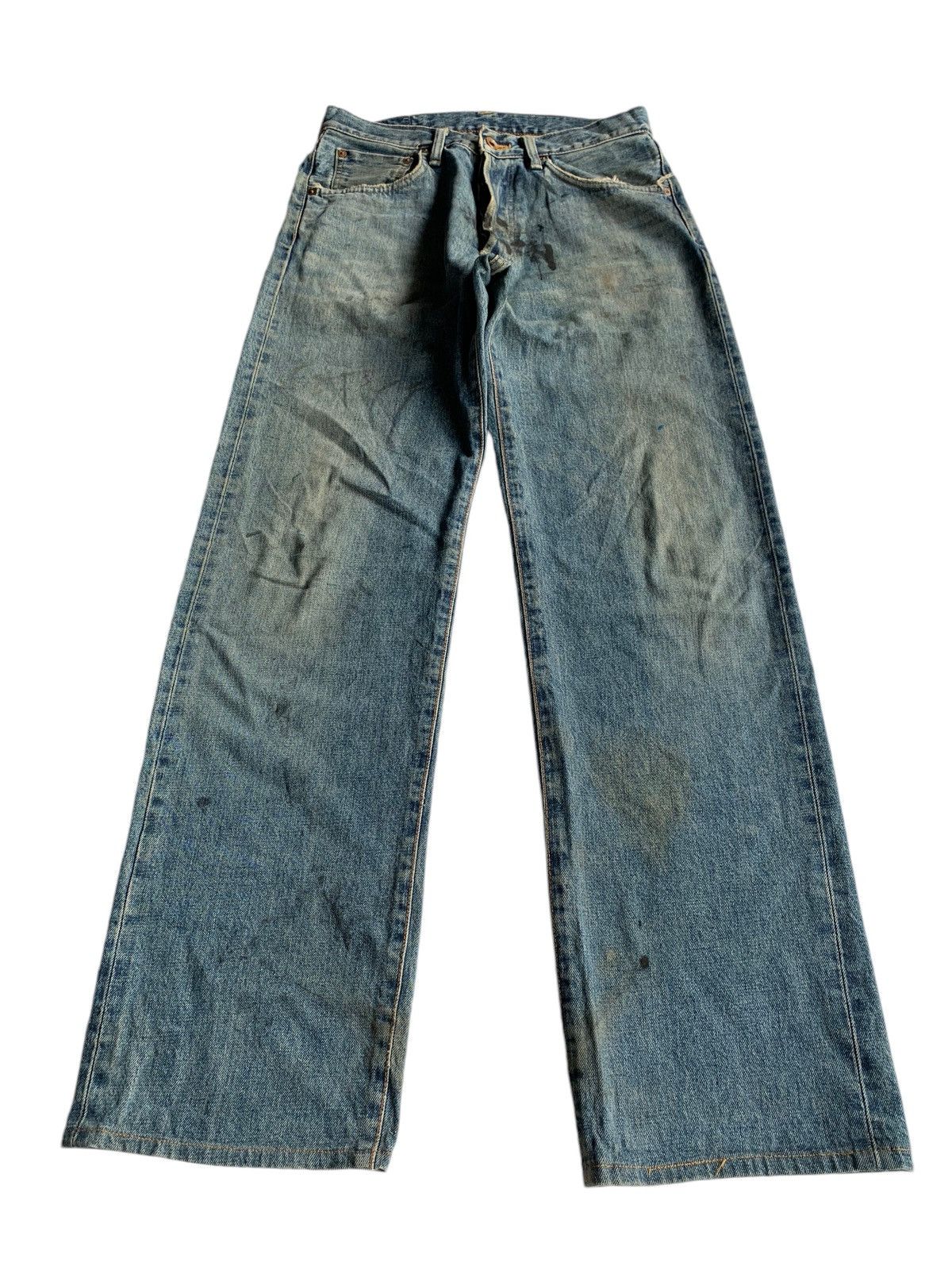 Edwin × Kapital EDWIN SELVEDGE 505X BUTTON FLY DISTRESSED DENIM Size US 30 / EU 46 - 2 Thumbnail