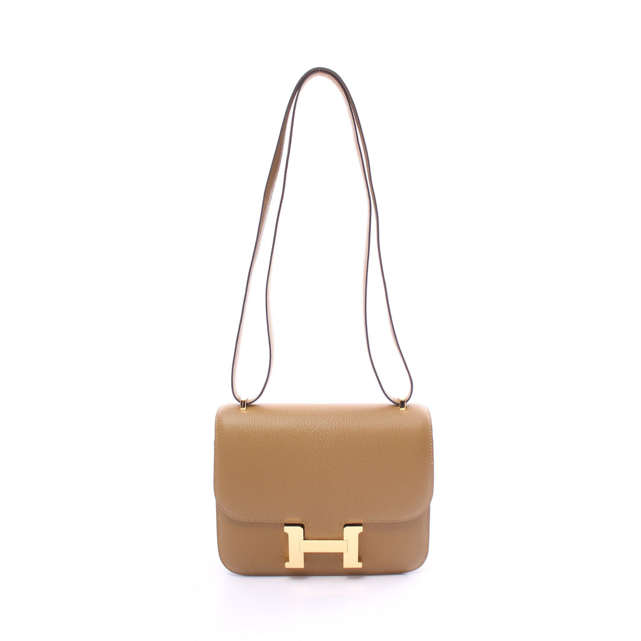 Hermes Hermes Constance Mini Craft Shoulder Bag Chevre Yellow Brown Gold Hardware B Stamp Size ONE SIZE - 1 Thumbnail