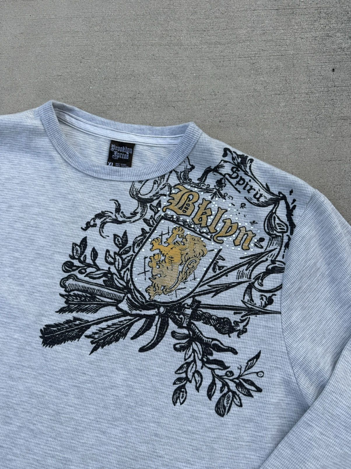 Affliction × Brooklyn Xpress × Vintage Y2k vintage Brooklyn Xpress studded long sleeve thermal 00s Size US XL / EU 56 / 4 - 3 Thumbnail