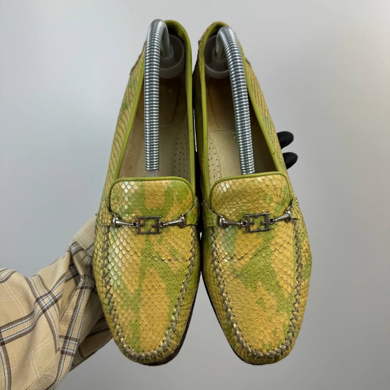 Escada Escada Python Leather Loafers Green Iridescent Women US 9 Size US 9.5 / IT 39.5 - 2 Thumbnail
