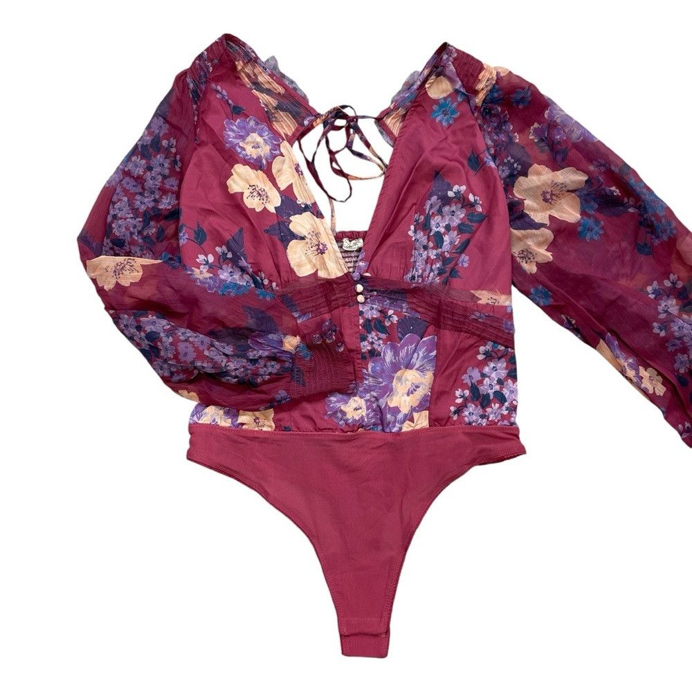 Free People NWT New $128 Free People Floral Wanderlust Bodysuit Size S Size S / US 4 / IT 40 - 6 Thumbnail