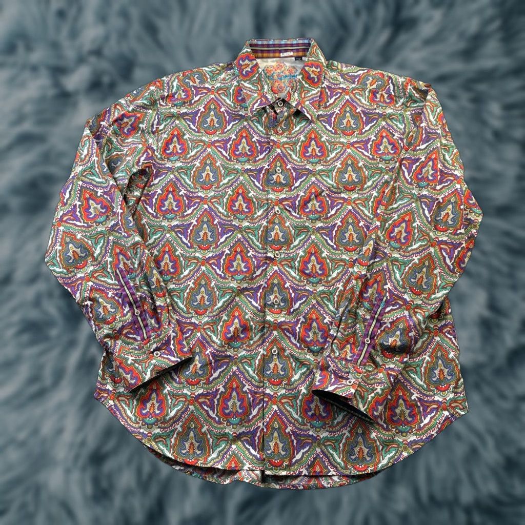Robert Graham Robert Graham Shirt XL Multicolor Abstract Geometric Long Sleeve Button-Up Collared Embroidered Sportswear Casual Formal Party/Cocktail Mens Size US XL / EU 56 / 4 - 1 Thumbnail
