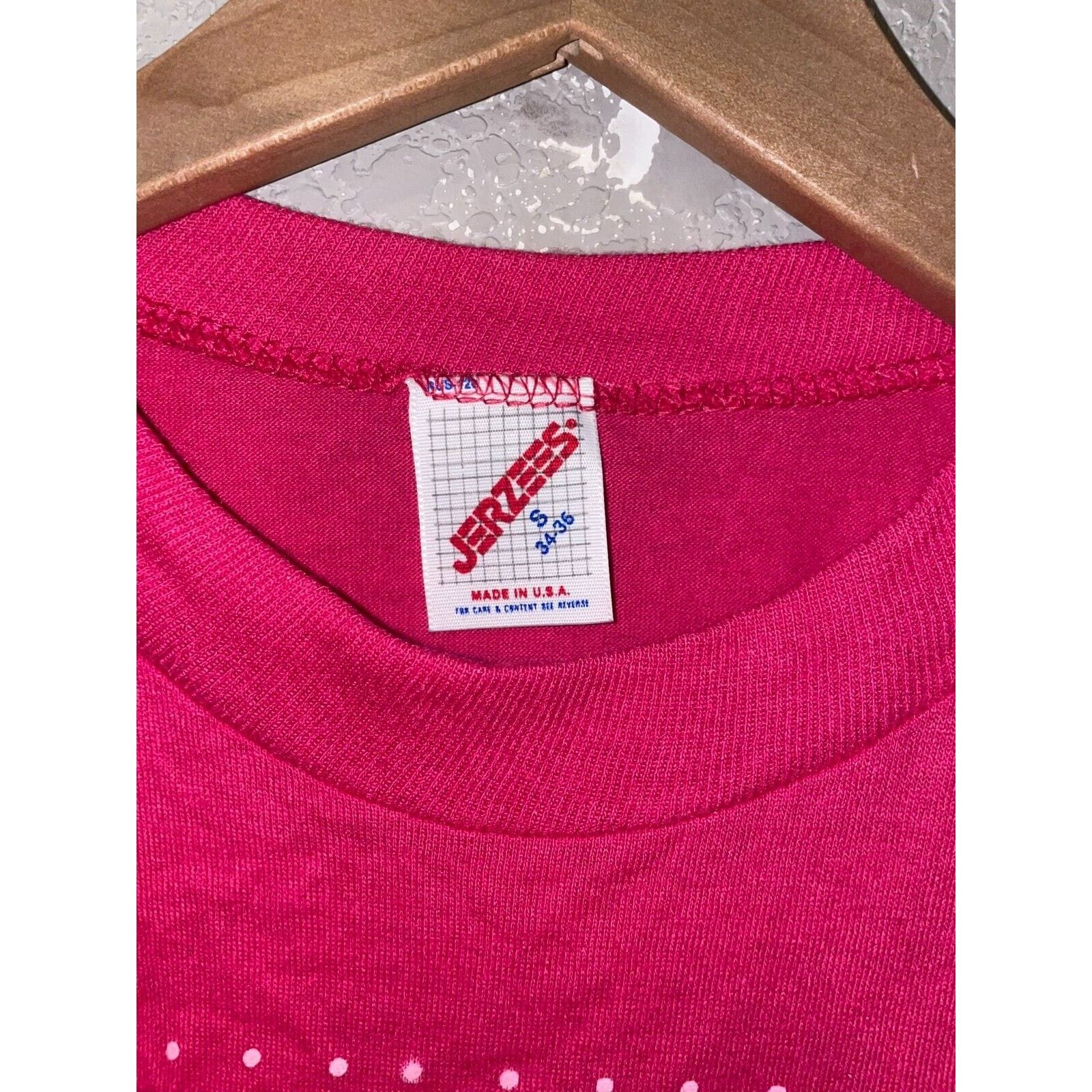 Jerzees Vintage Cincinnati Pink Shirt Teddy Bear Tee 1988 80s VTG S Size US S / EU 44-46 / 1 - 8 Thumbnail