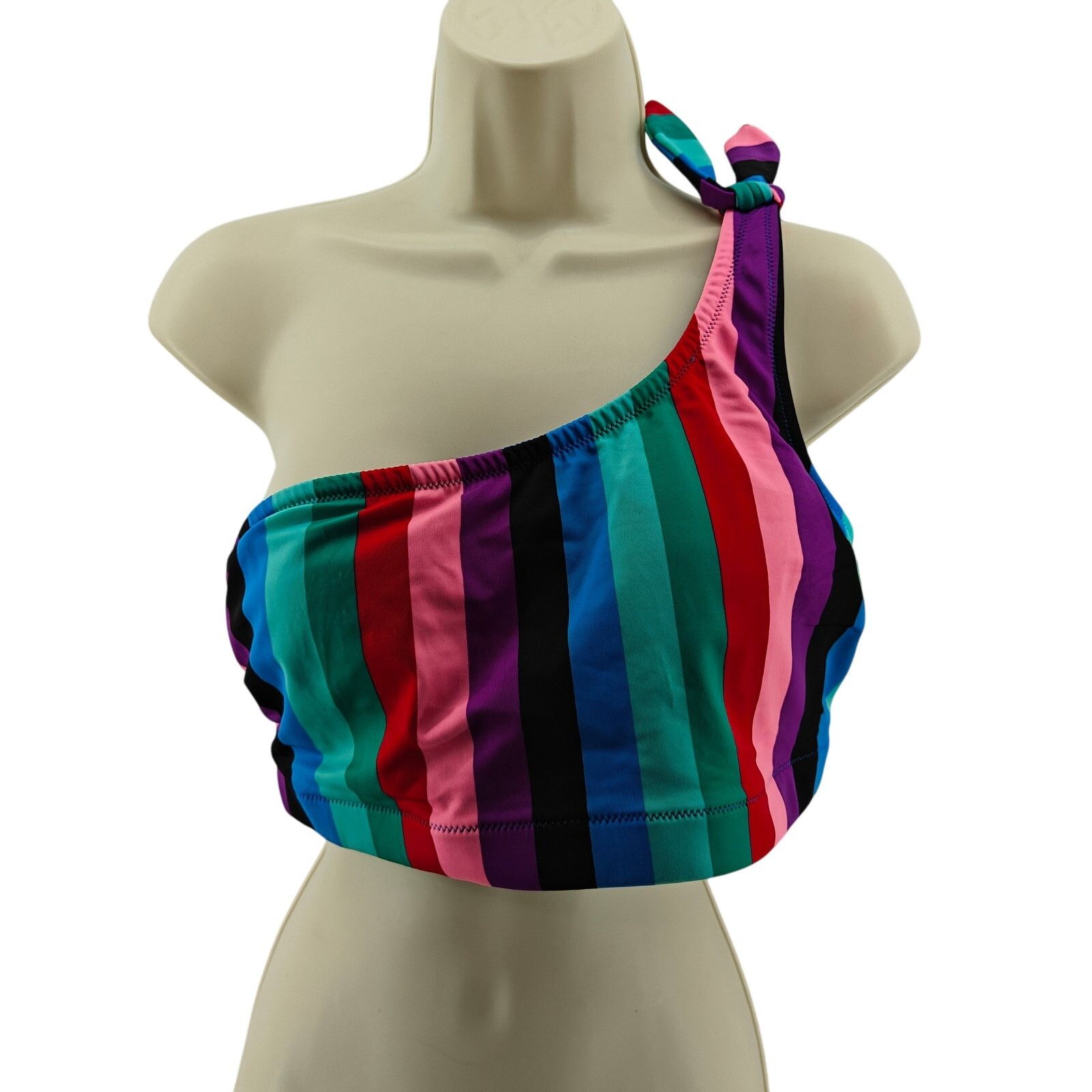 Old Navy Old Navy Multicolor Stripe Single Shoulder Bikini Top Large Size L / US 10 / IT 46 - 1 Thumbnail