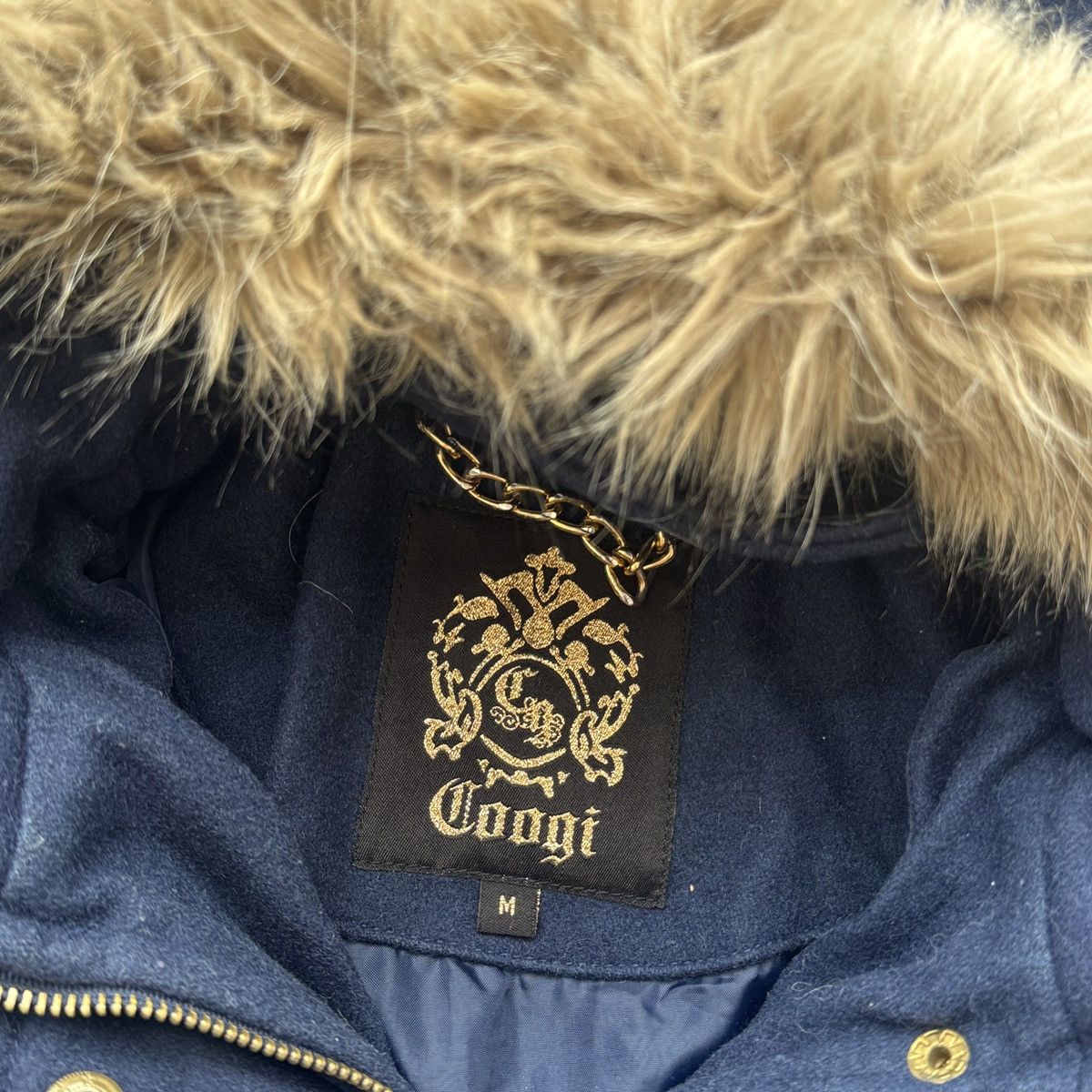 Coogi Coogi Vintage Y2K Faux Fur Hooded Wool Bomber Jacket Size M / US 6-8 / IT 42-44 - 11 Thumbnail