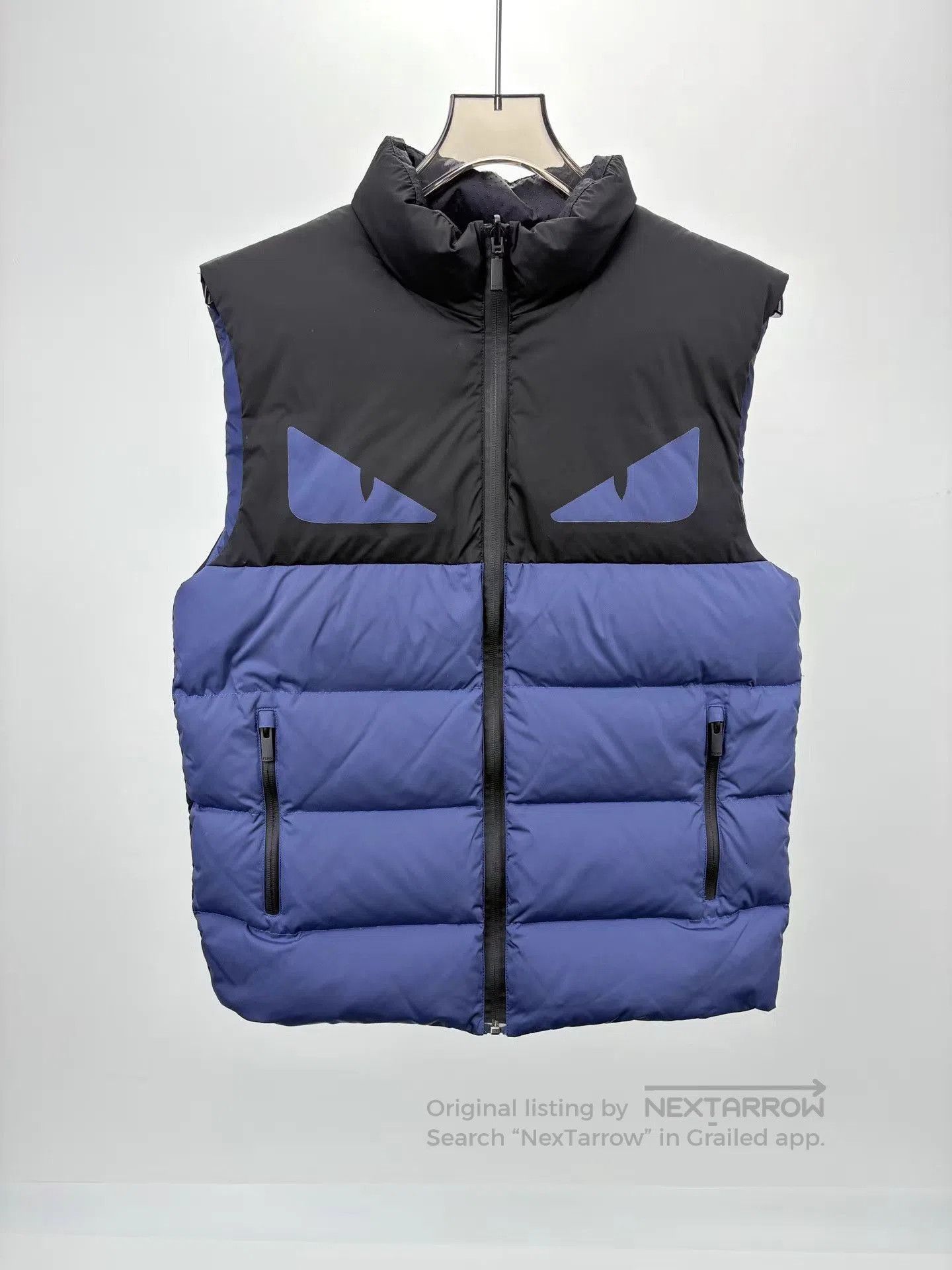 Fendi Blue Puffer Vest with Graphic Eye Design. Size US M / EU 48-50 / 2 - 1 Thumbnail
