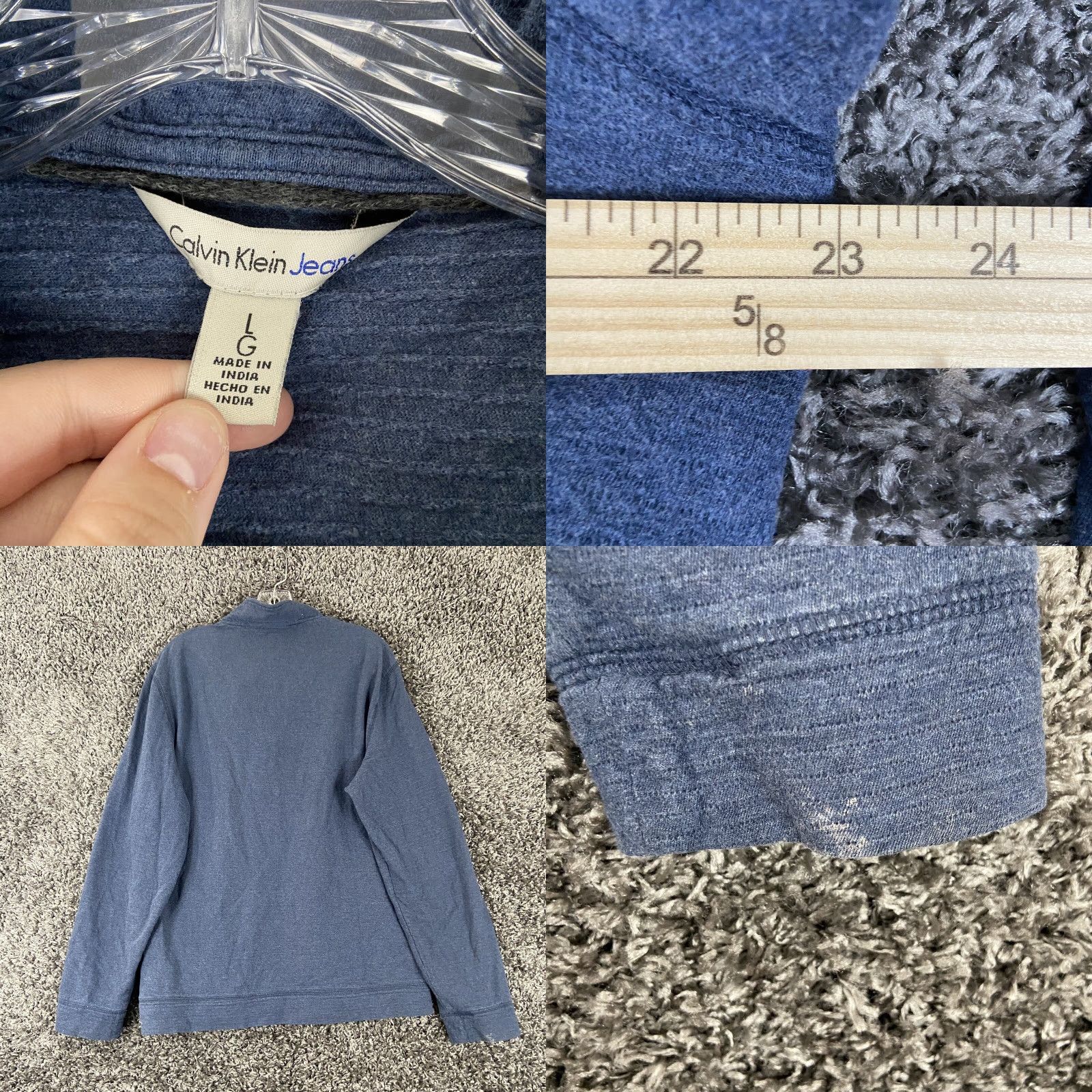 Calvin Klein CALVIN KLEIN JEANS CREW NECK SWEATSHIRT BLUE MEN L LONG SLEEVE Pullover Casual Mens Size L Size US L / EU 52-54 / 3 - 8 Thumbnail