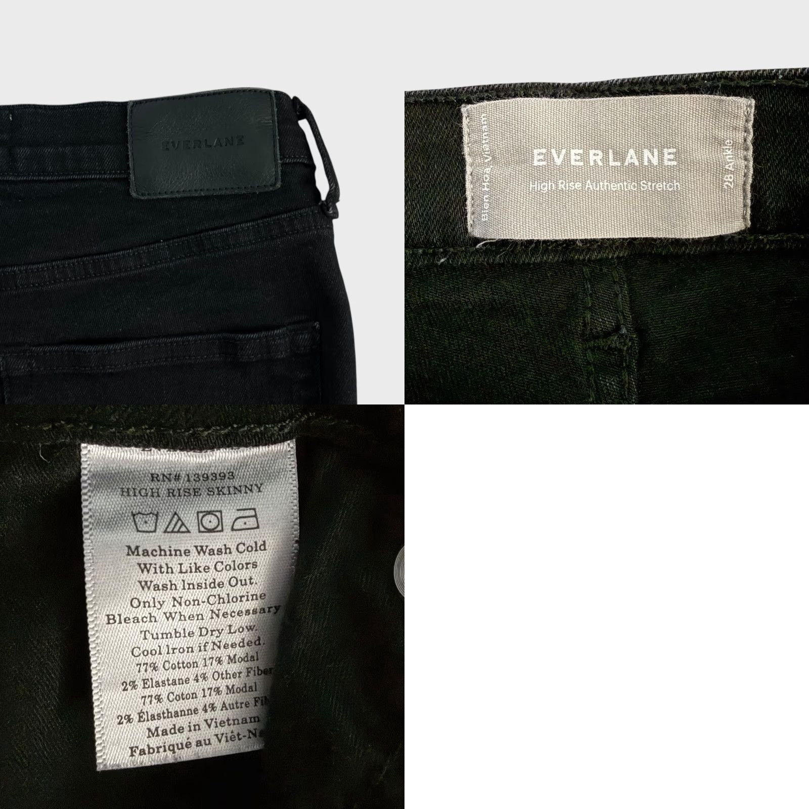 Everlane VINTAGE Everlane Skinny Ankle Denim Jeans Black Women's 28 High-Rise Authentic Stretch Size 28" / US 6 / IT 42 - 8 Thumbnail