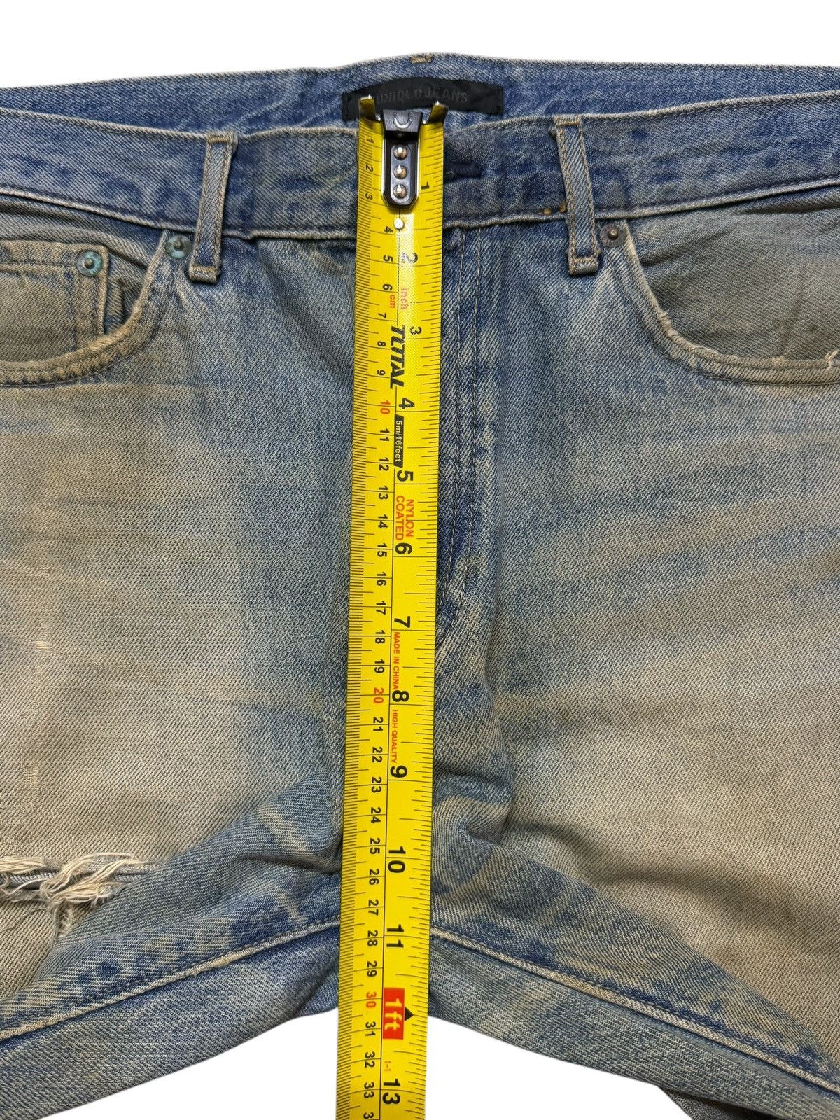 Uniqlo Vintage Y2K Japanese Uniqlo Mud Wash Distressed Straight Leg Size US 32 / EU 48 - 14 Thumbnail