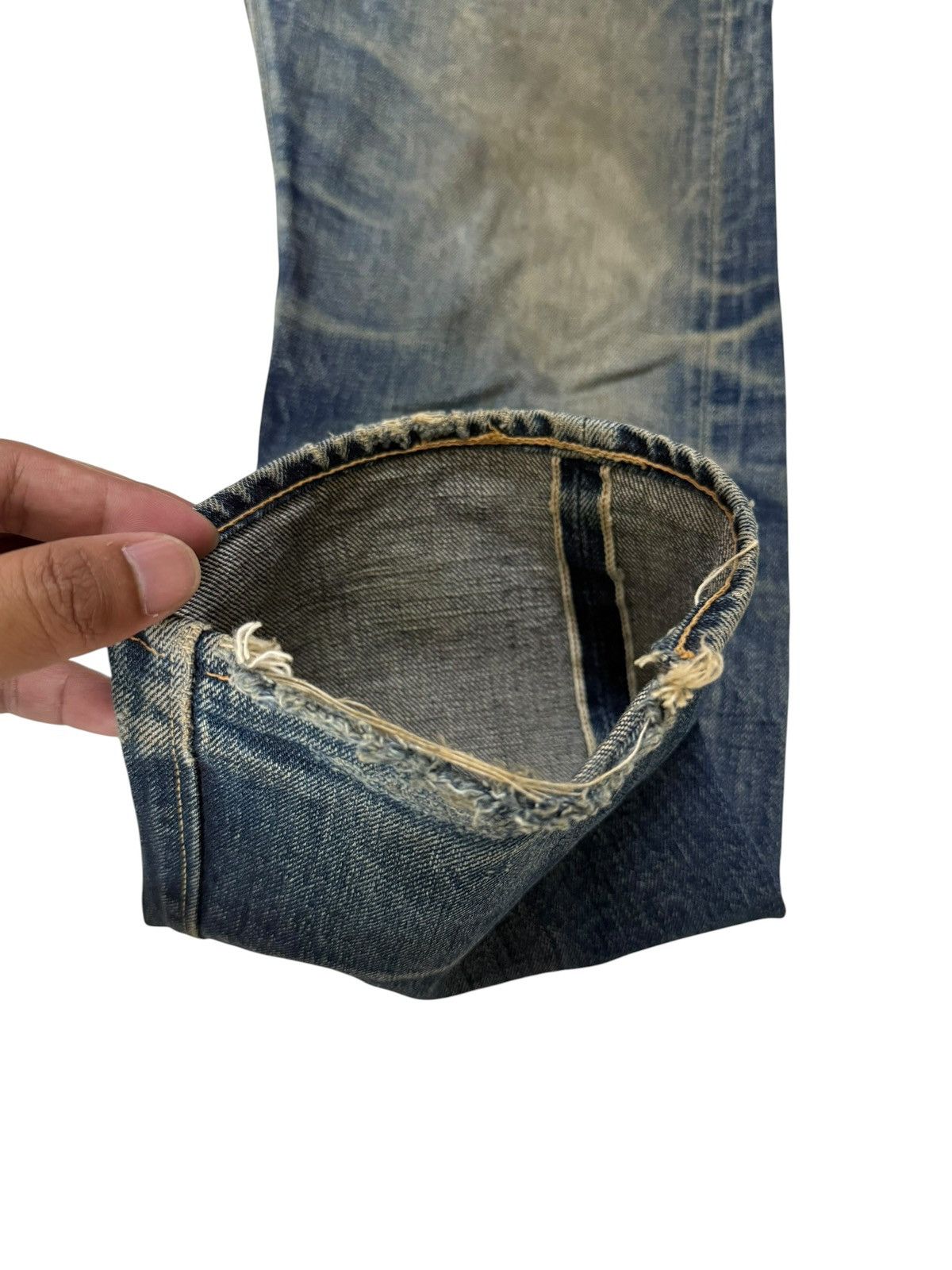 Denime DENIME Made In Japan Redline Selvedge Distressed Jeans Size US 27 - 10 Thumbnail