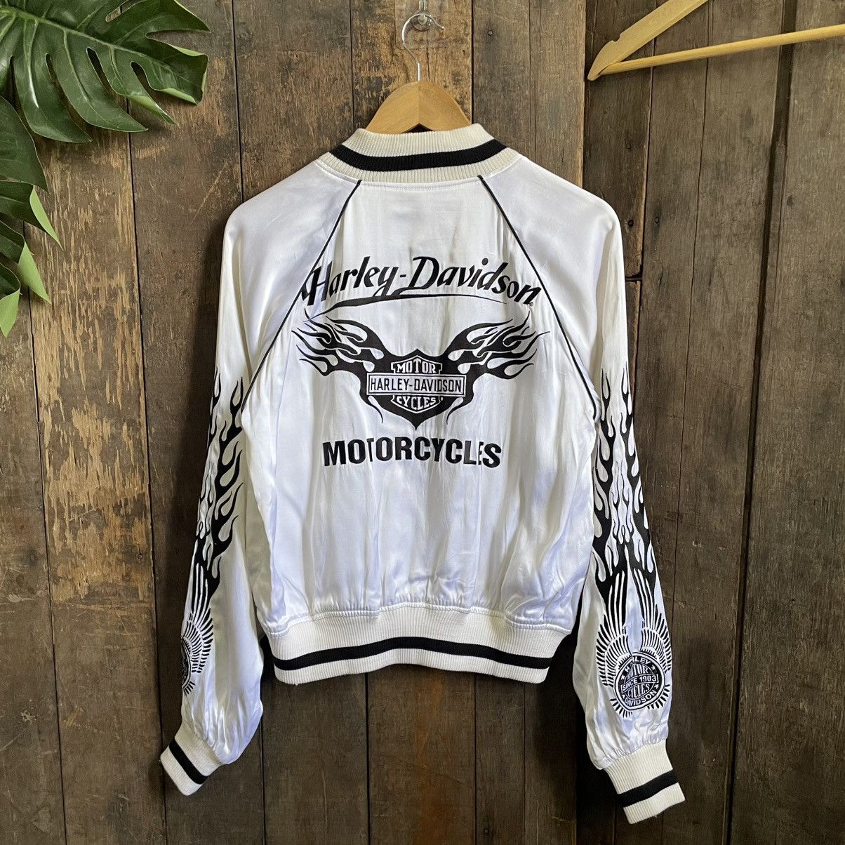 Harley Davidson × Vintage Vintage Harley Davidson Flame Sukajan Jacket Size US S / EU 44-46 / 1 - 1 Thumbnail