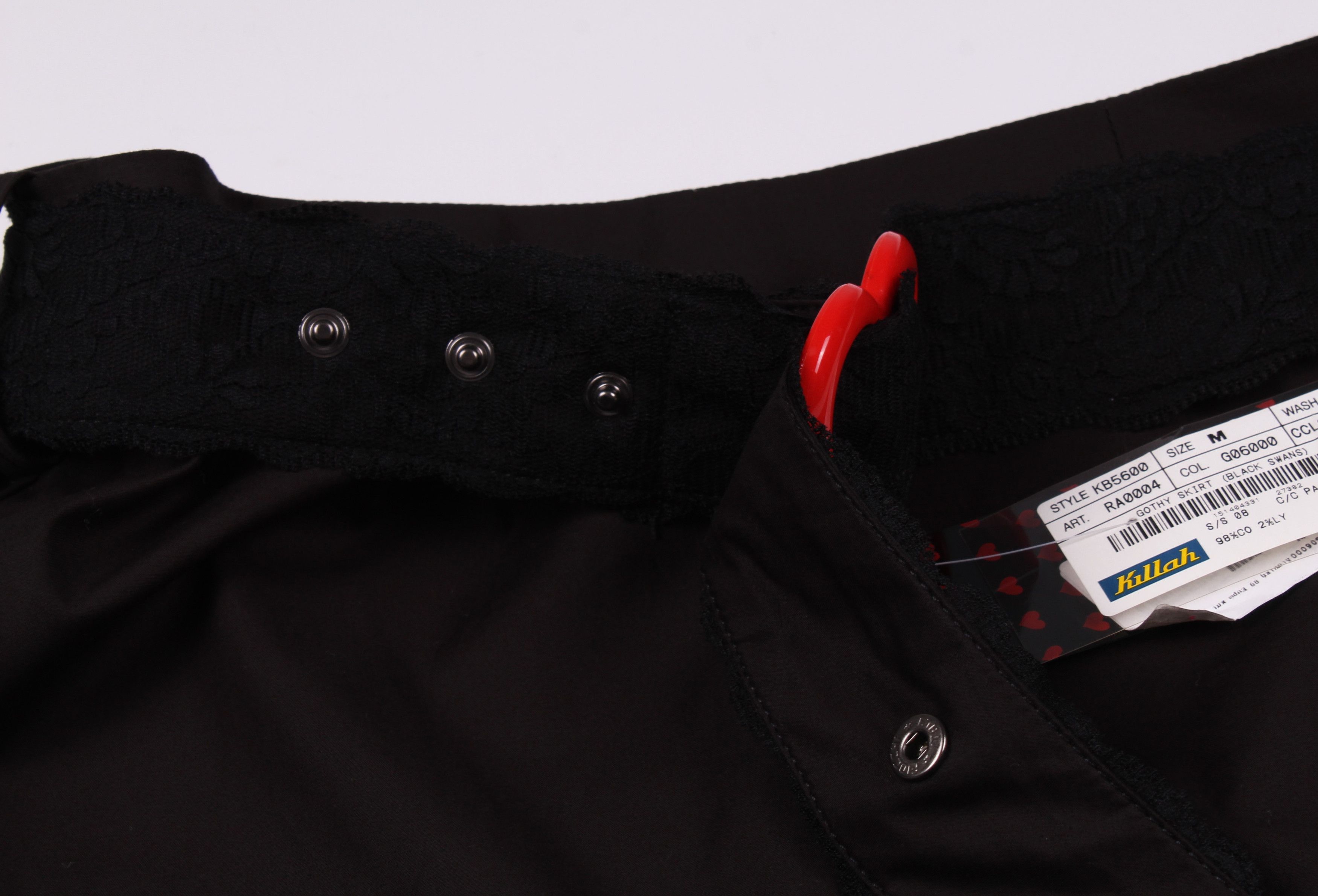 Miss Sixty × Vintage Killah by Miss Sixty Y2K Grunge Goth Black Swan Belted Skirt Size 28" / US 6 / IT 42 - 6 Thumbnail