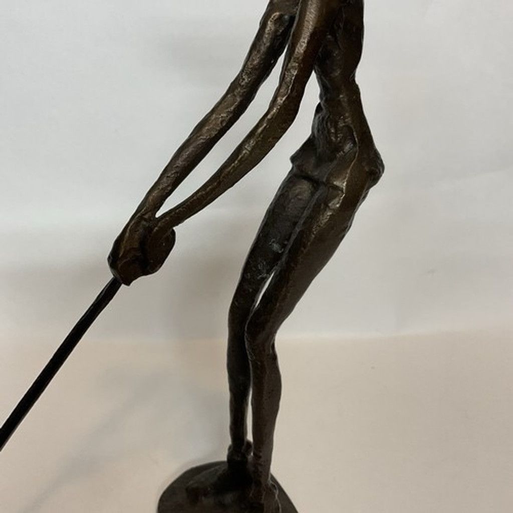 The Unbranded Brand VTG Bronze Brutalist Art Golfer Lady Art Sculpture 9.5" x 8" Size ONE SIZE - 5 Thumbnail