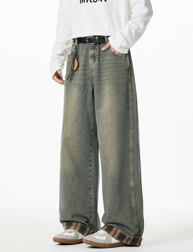 Jean Men's straight-leg patchwork vintage washed flared jeans Size US 32 / EU 48 - 2 Thumbnail