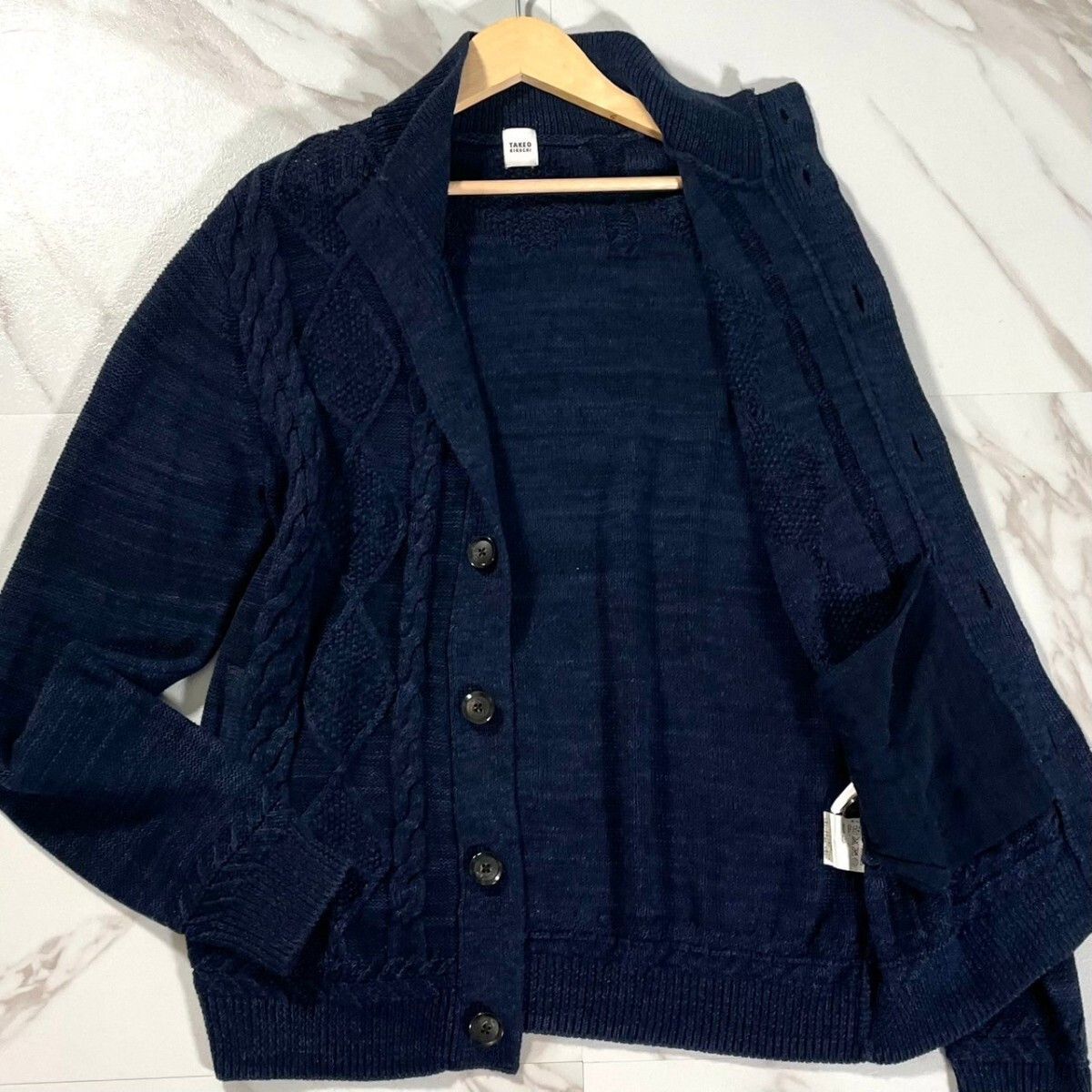 Takeo Kikuchi Ribbed Cable Knit Cardigan Sweater Size US L / EU 52-54 / 3 - 2 Thumbnail