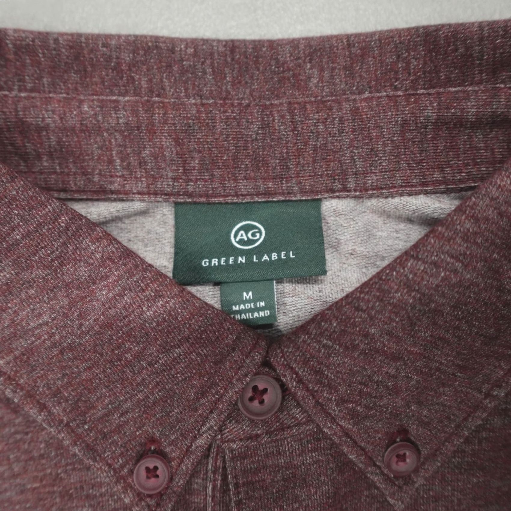 Vintage AG Adriano Goldschmied Green Label Polo Shirt Men’s M Burgundy Heather Polo Shirt Mens M Burgundy Heather Size US M / EU 48-50 / 2 - 3 Thumbnail