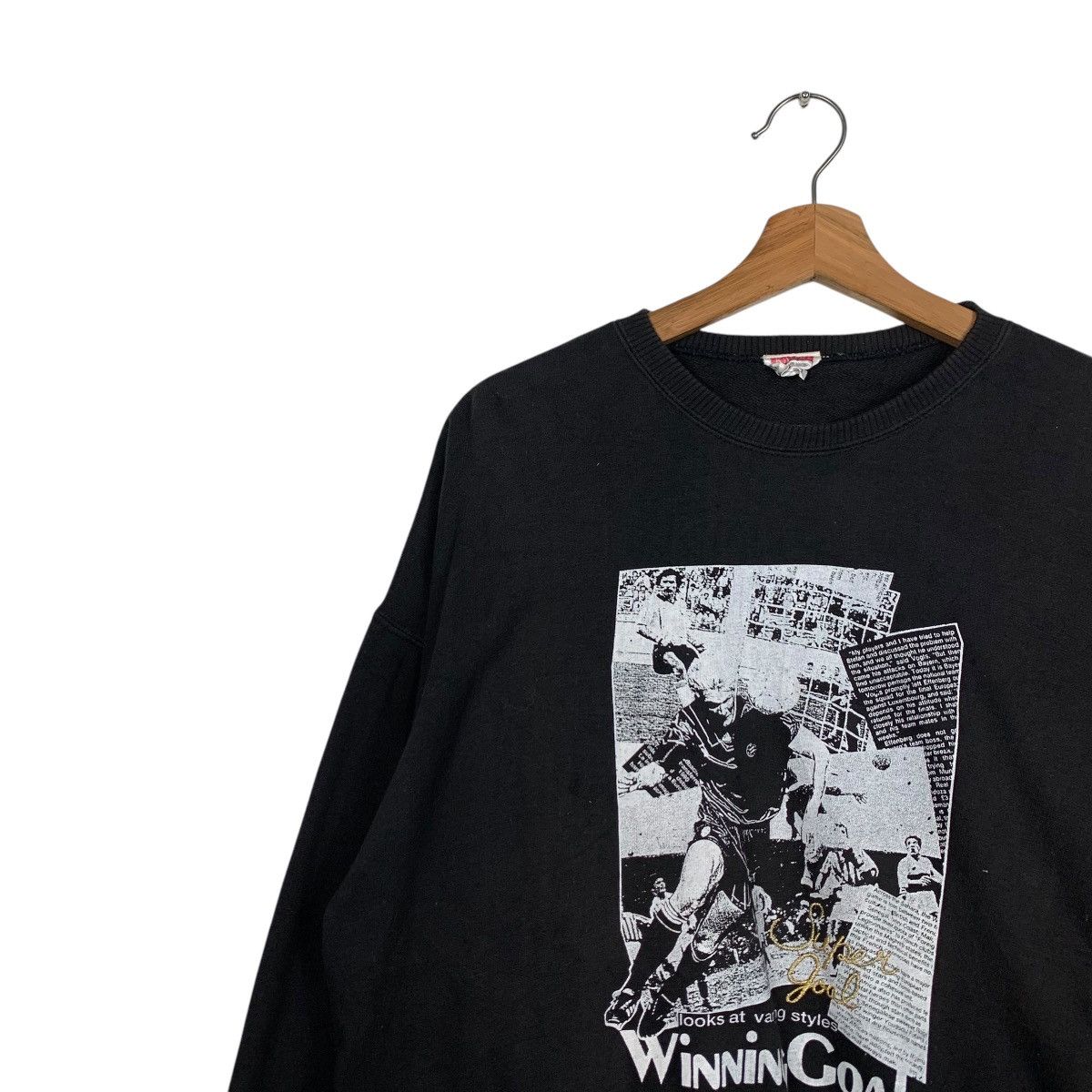Vintage Classic Newspaper Soccer Winning Goal Sweatshirt #1680-C75 Size US M / EU 48-50 / 2 - 6 Thumbnail