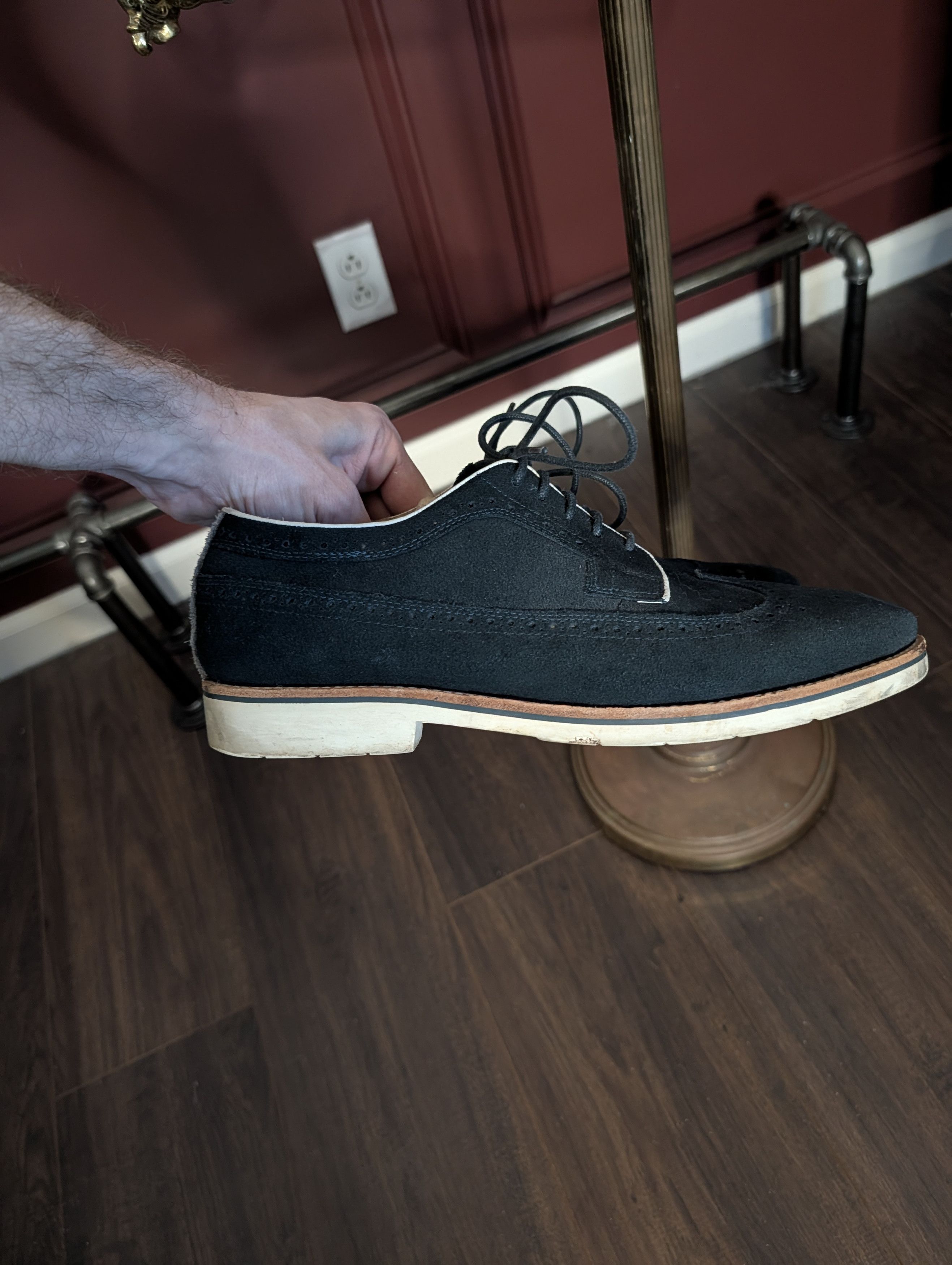 La Fam Amsterdam AMSTERDAM SHOE CO green navy suede brogues 11 Size US 11 / EU 44 - 2 Thumbnail