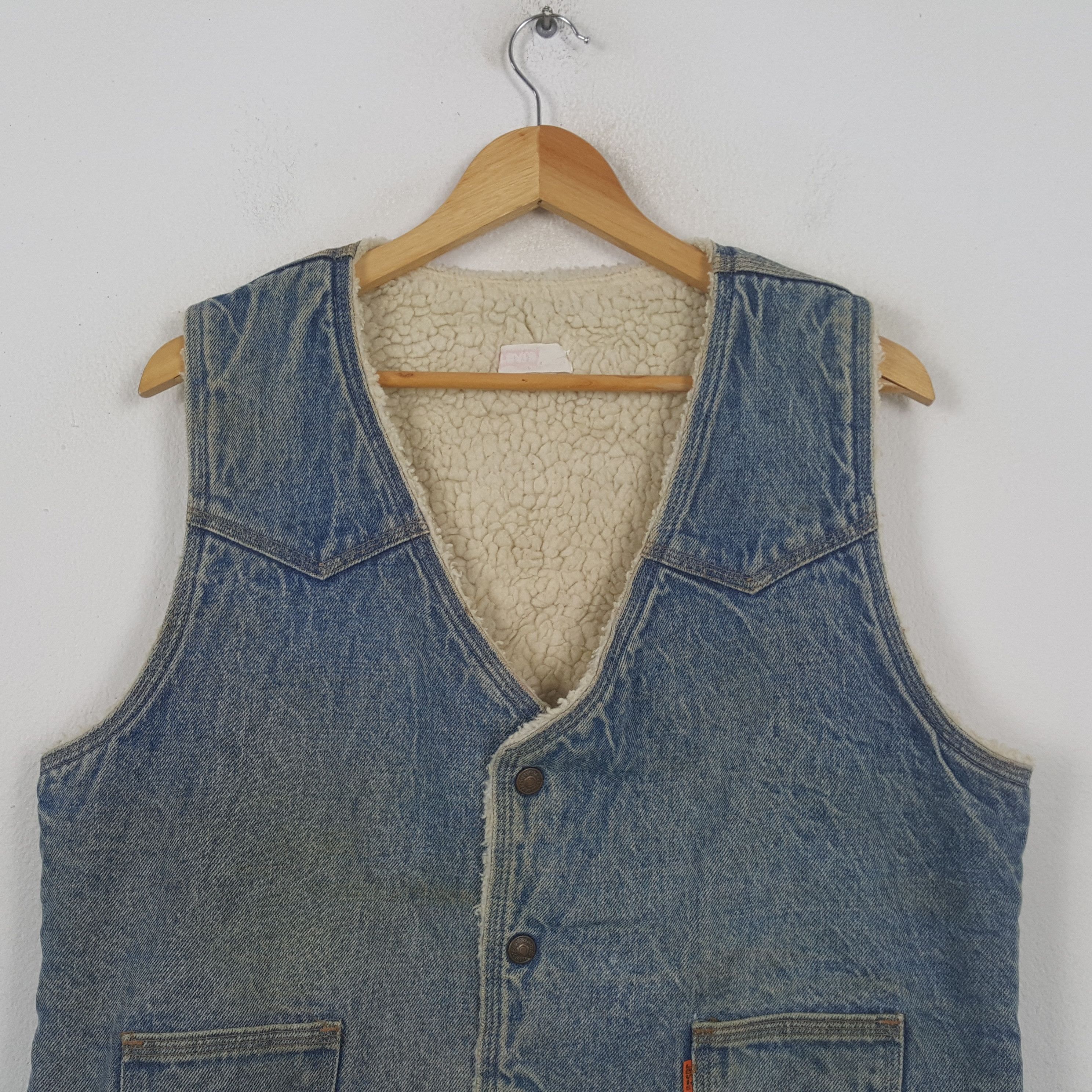 Levi's Vintage 80's Levi's Strauss Denim Sherpa Vest RR5 Size US M / EU 48-50 / 2 - 2 Thumbnail