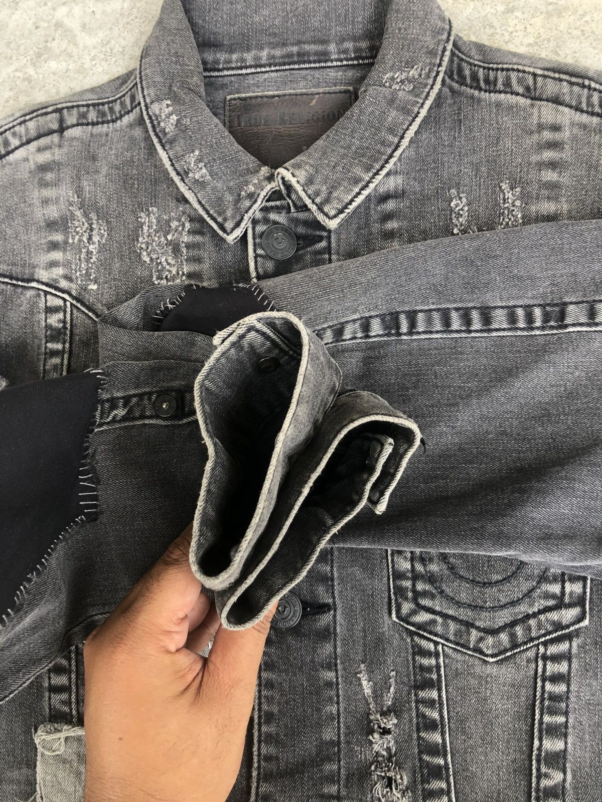 True Religion True Religion Denim Jacket Boro Patchwork Distressed Size US M / EU 48-50 / 2 - 21 Thumbnail