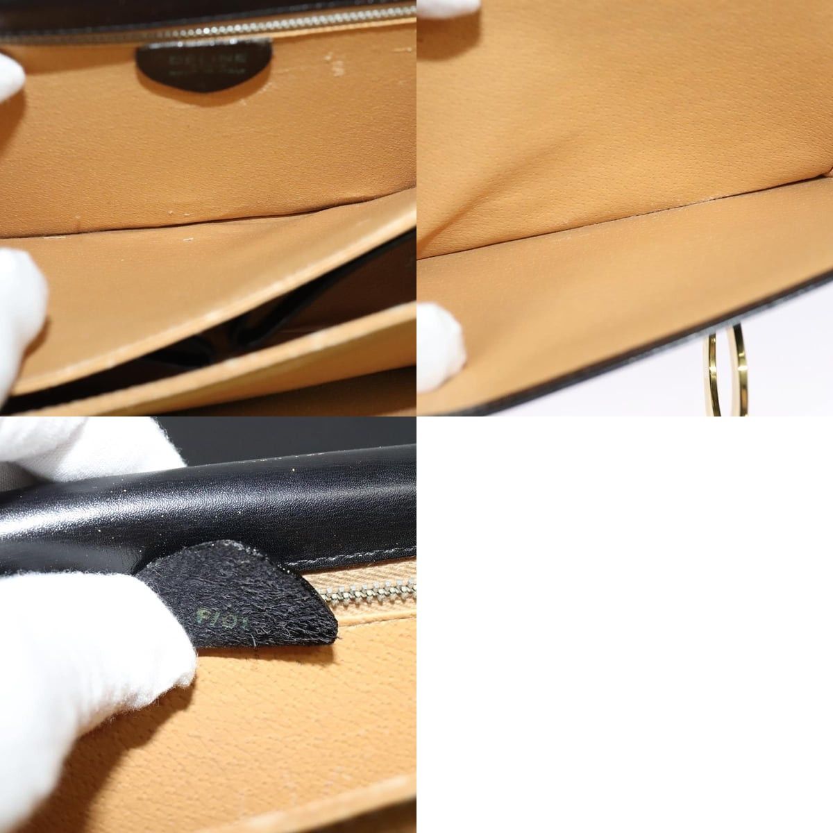 Celine CELINE Hand Bag Leather Black Gold Size ONE SIZE - 13 Thumbnail