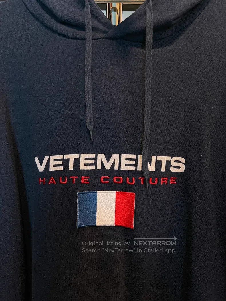 Vetements Vetements Flag Letter Embroidered Deep Blue Hoodie Size US S / EU 44-46 / 1 - 3 Thumbnail