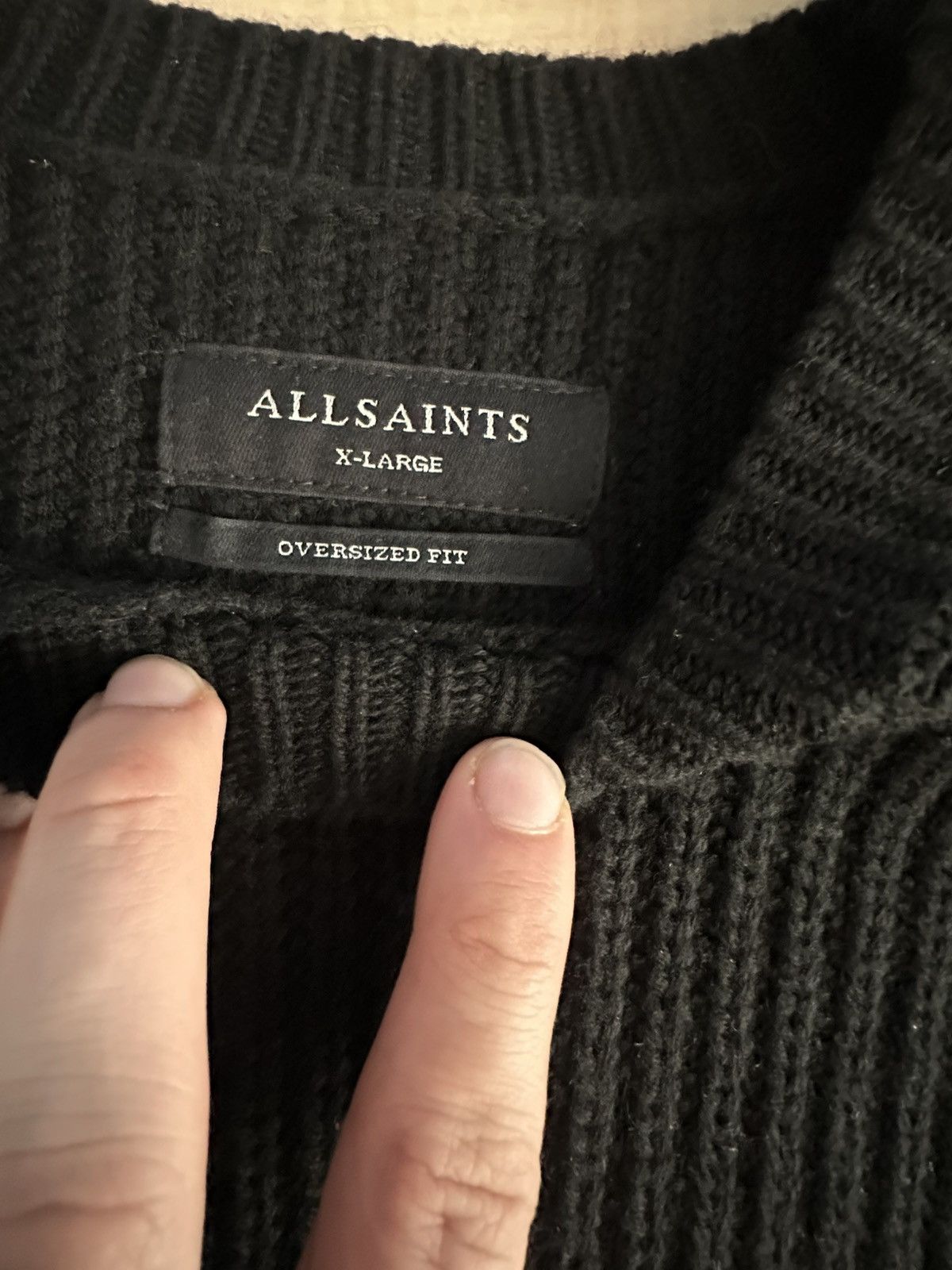 Allsaints Allsaints Black Biker Sweater Size US XL / EU 56 / 4 - 2 Thumbnail