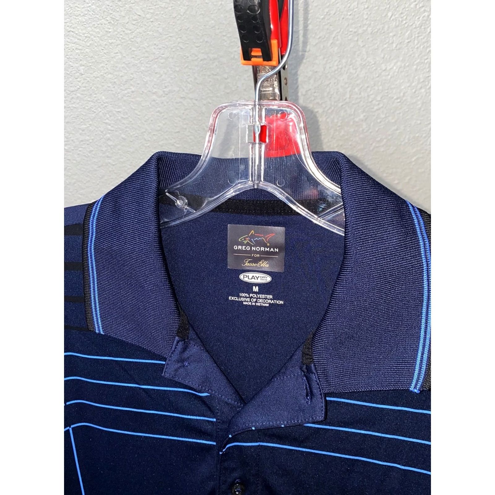 Vintage Greg Norman Blue Stripe Polo Shirt M Men Polo Shirt Medium M Sharp Men Polo Shirt Greg Norman Blue Stripe Poly Golf POLO SHIRT Medium M Size US M / EU 48-50 / 2 - 5 Thumbnail