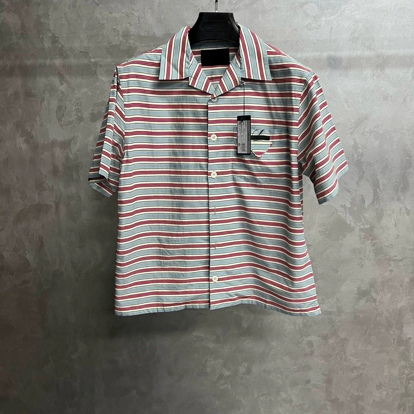 Prada Prada 2025 Stripe Cotton Bowling Collar Shirt Size US S / EU 44-46 / 1 - 1 Thumbnail