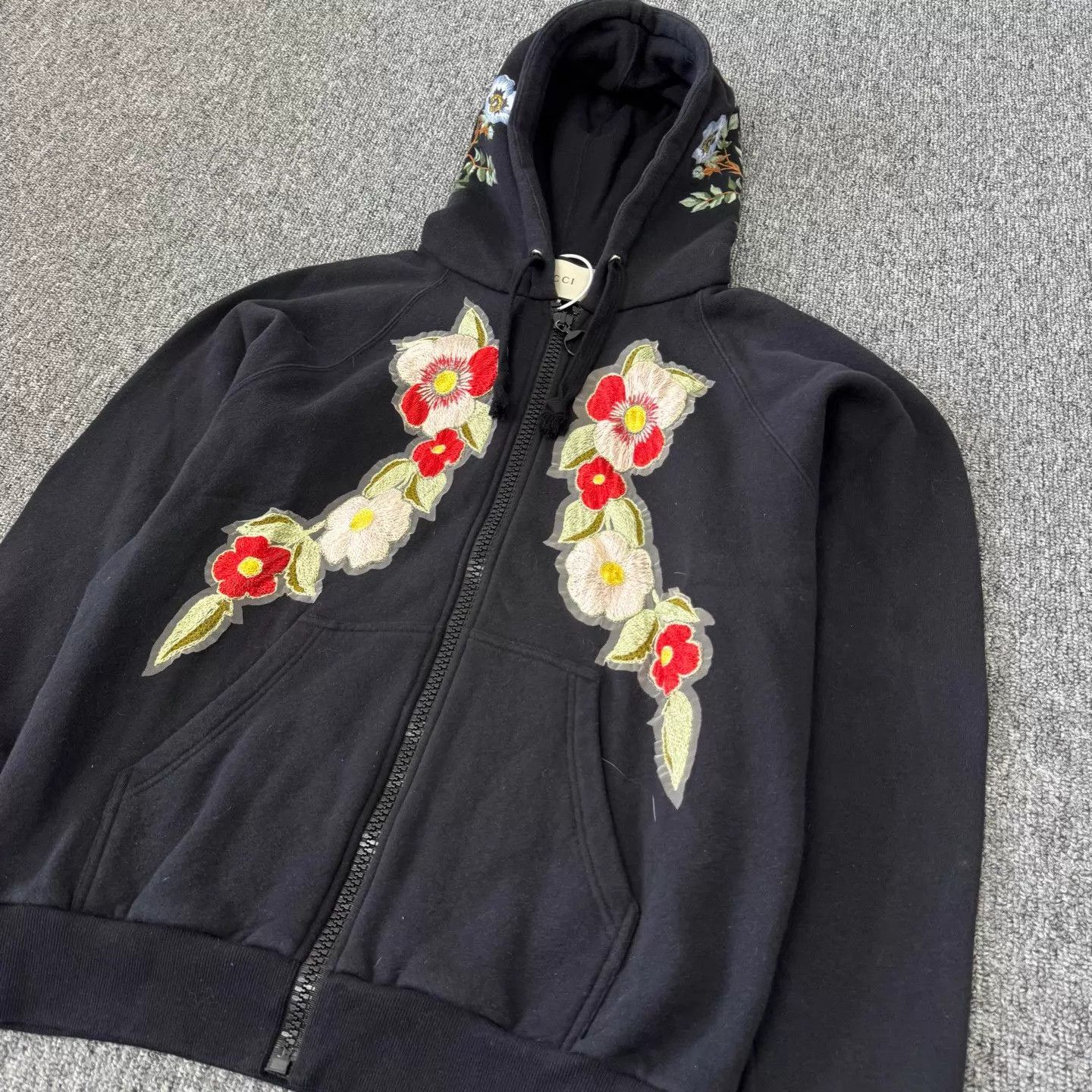Gucci Gucci Floral Embroidered Double G Logo Zip Hoodie S 99 New Size US S / EU 44-46 / 1 - 4 Thumbnail