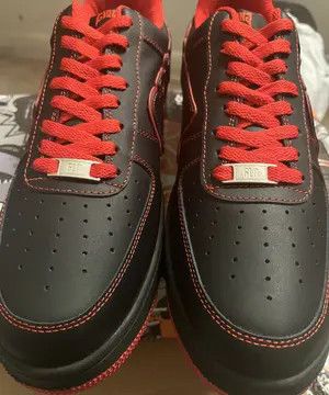 Glo Gang Glory Boyz Glory 1's Chief Keef AF1's BLACK/RED *Never Worn* Size US 10.5 / EU 43-44 - 5 Thumbnail