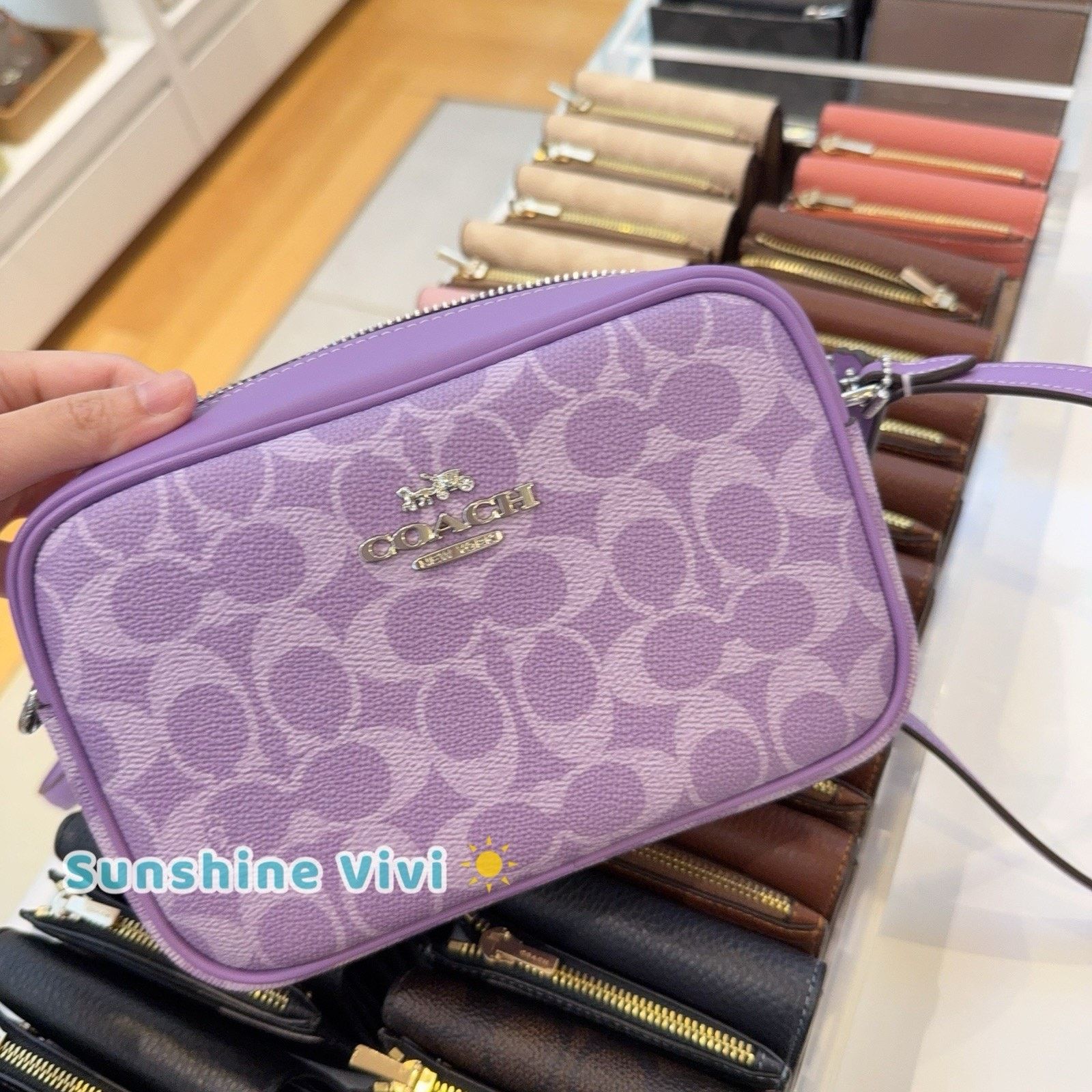Coach NWT Coach CY752 Mini Jamie Camera Bag Canvas Silver/Iris Size ONE SIZE - 6 Thumbnail