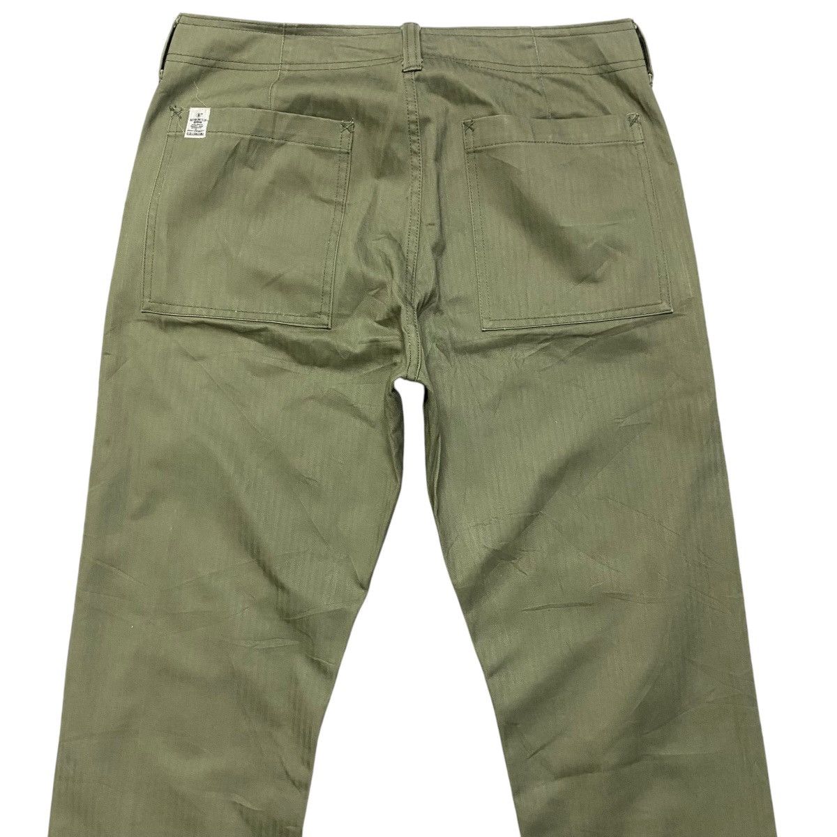 Japanese Brand BUTTON ONE'S LIP Herringbone Fatigue Pants Size US 30 / EU 46 - 10 Thumbnail