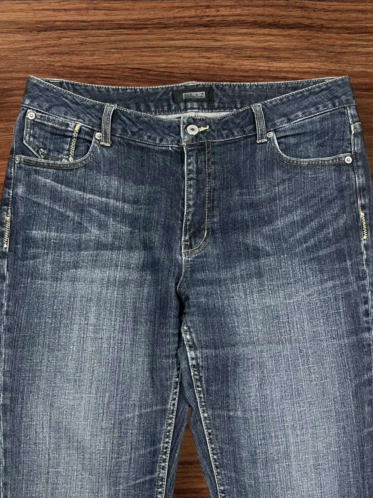 Japanese Brand Vintage Japanese Brand Blue Washed Distressed Flare Jeans Size 33" - 4 Thumbnail