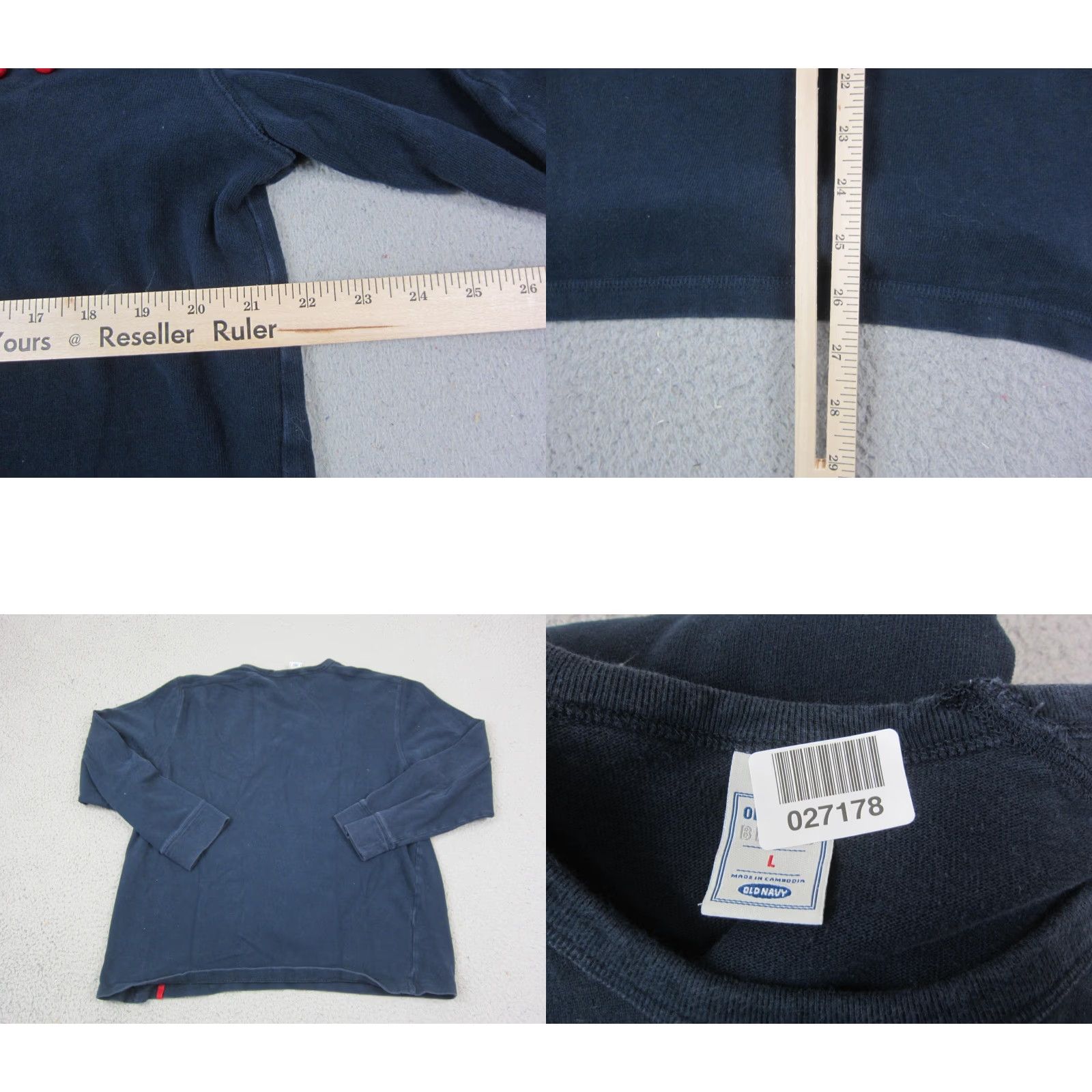 Old Navy Old Navy Shirt Mens L Blue Embroidered 90s Vintage Knit Cotton Long Sleeve T-Shirt Size US L / EU 52-54 / 3 - 8 Thumbnail