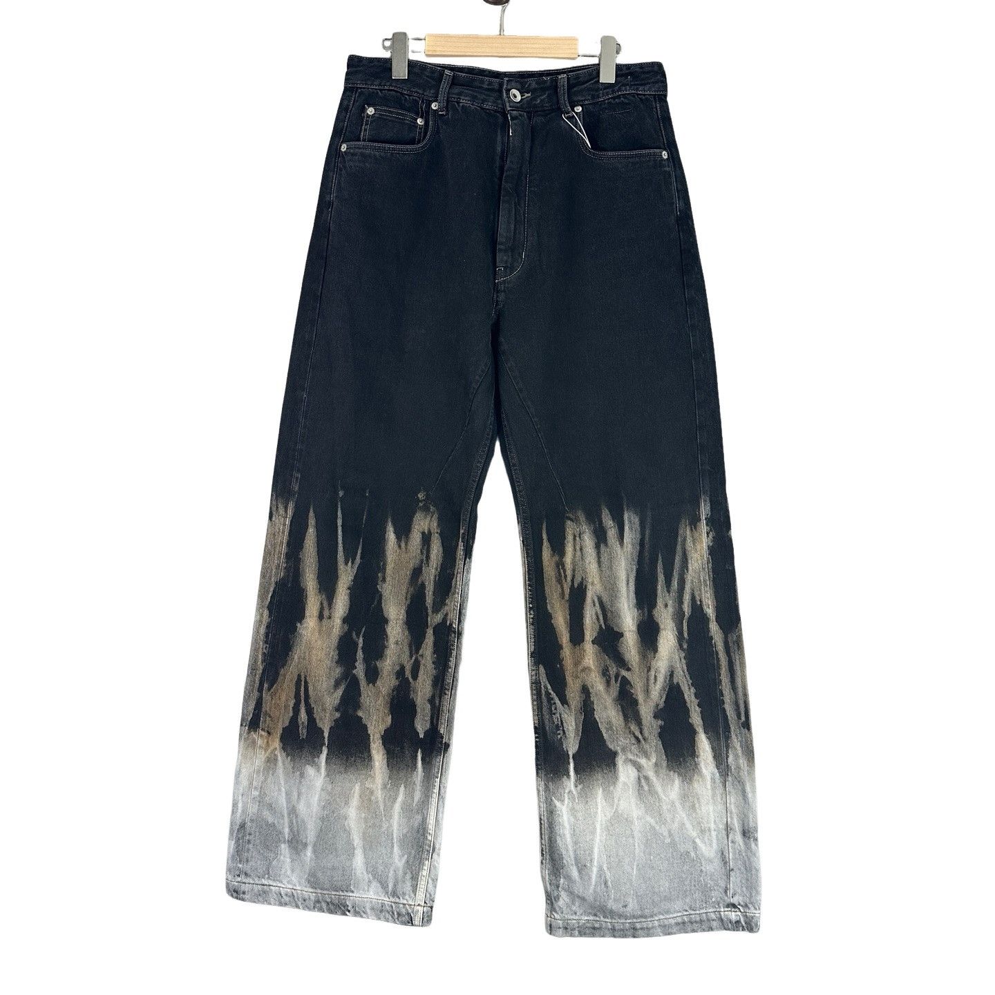 Rick Owens SS19 SPLIT WAX BRUISED DENIM JEANS RAW SKINNY TYRONE