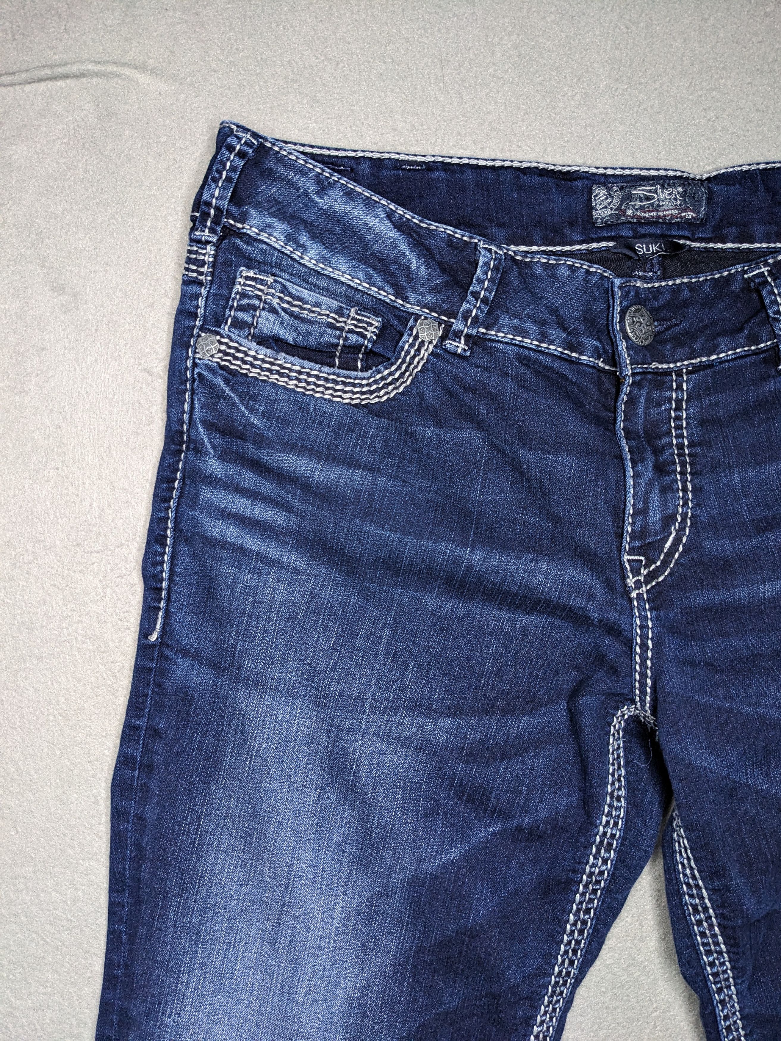 Silver Jeans Co. Silver Jeans Suki Mid Capri 33x24 Y2K Denim Western Dark Size 33" - 4 Thumbnail