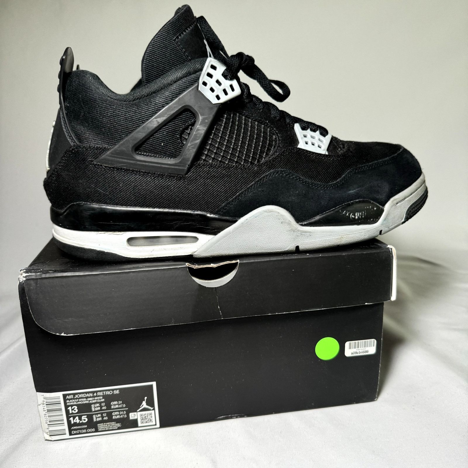 Jordan Brand × Nike Size 13 - Nike Air Jordan 4 Retro SE Black Canvas 2020 Shoes Size US 13 / EU 46 - 1 Thumbnail