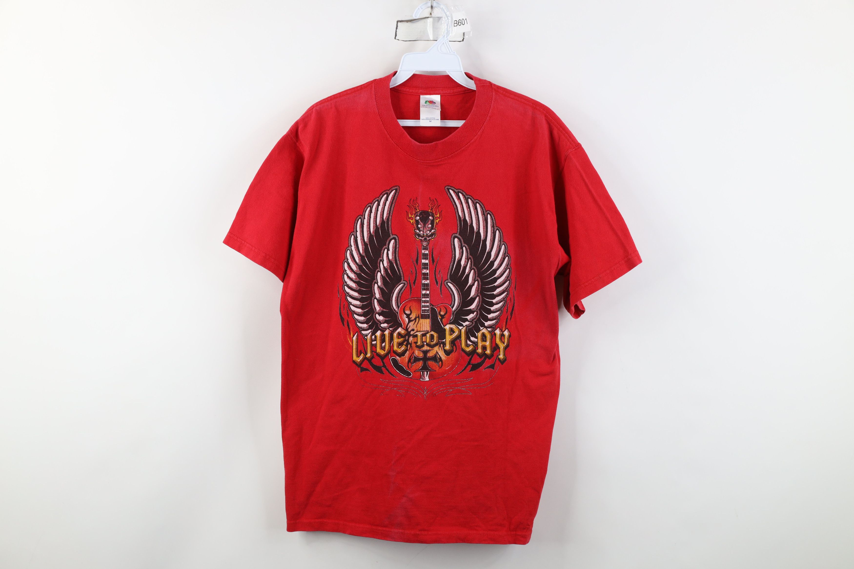 Vintage Vintage Y2K Streetwear Play Guitar Band Skull Fire T-Shirt Size US M / EU 48-50 / 2 - 1 Thumbnail