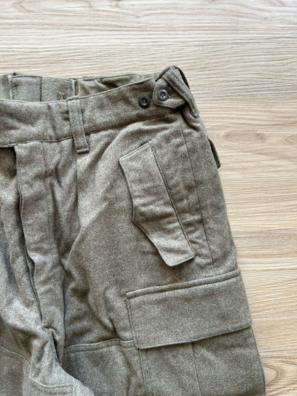 Vintage Vintage 80s Heavy Wool Military Cargo Pants Size US 32 / EU 48 - 3 Thumbnail