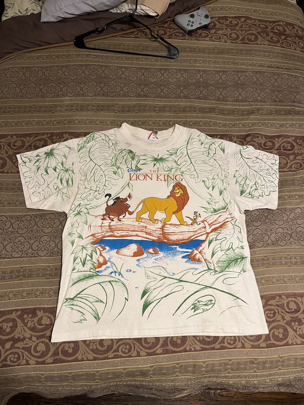 image of Disney x Vintage Lion King T Shirt in White, Men's (Size XL)